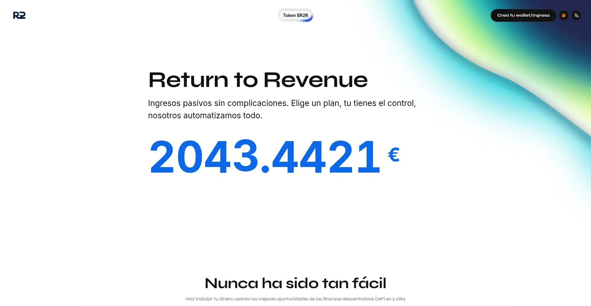 Website screenshot of R2rdefi.com