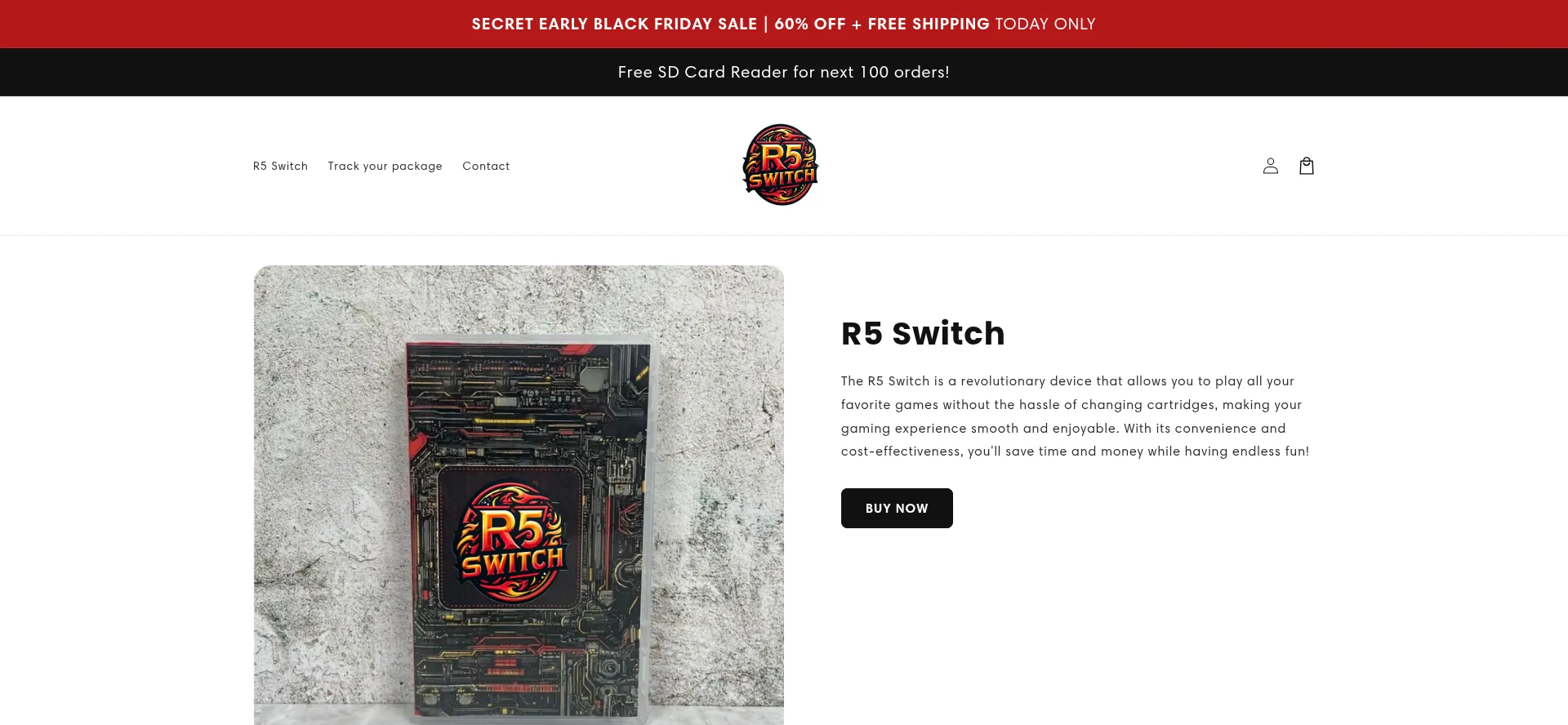 Website screenshot of R5switch.com