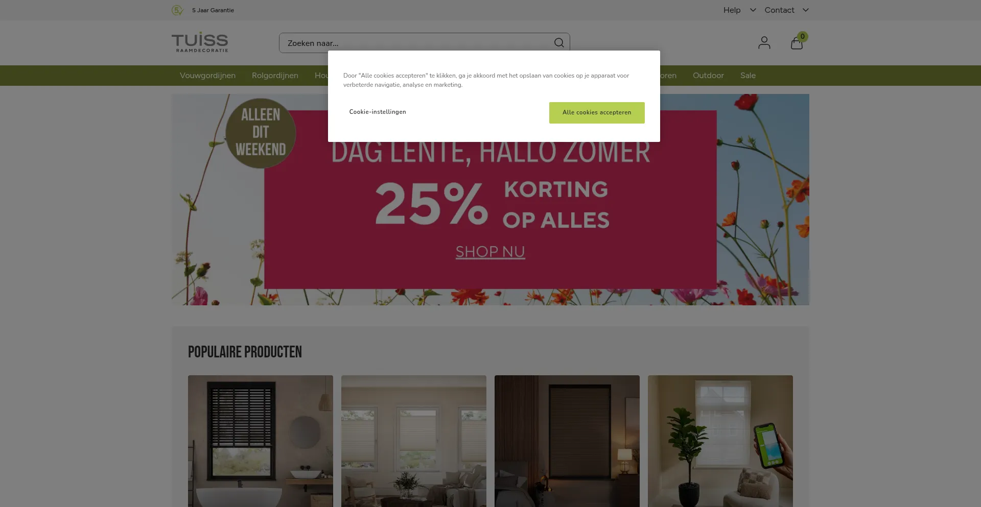 Website screenshot of Raamdecoratievantuiss.nl