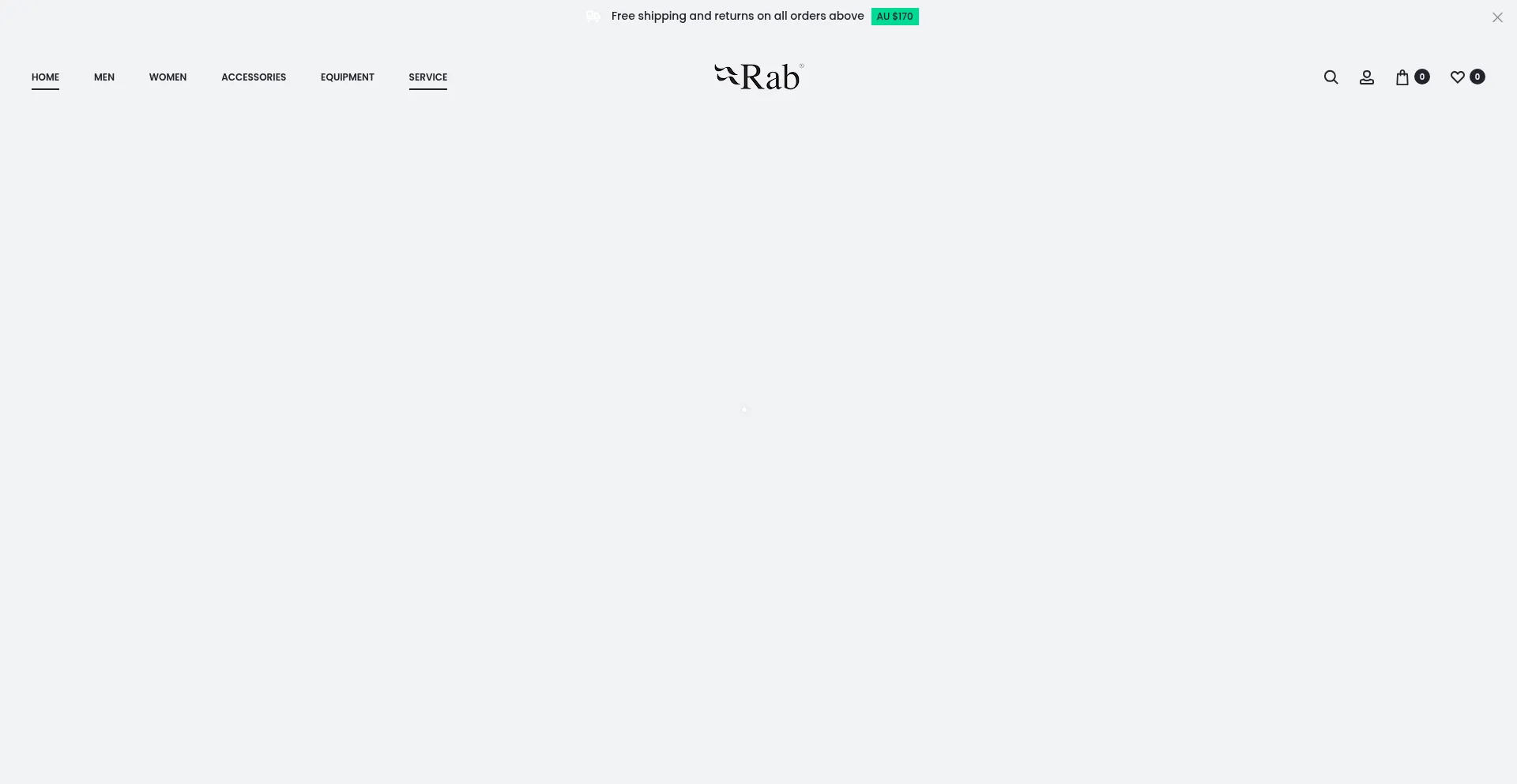 Website screenshot of Rab-australia.com