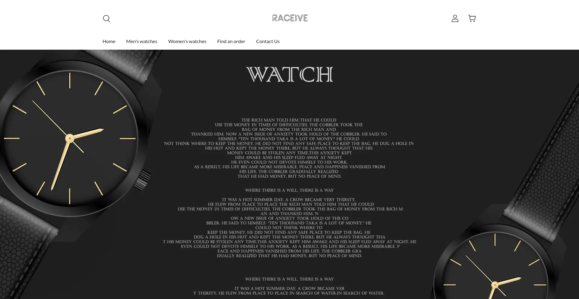 Website screenshot of Raceive.com