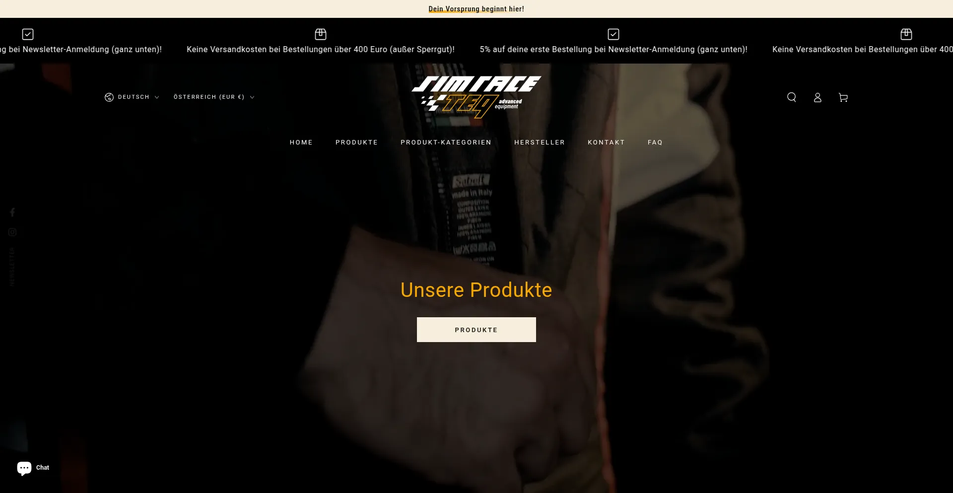 Website screenshot of Raceteq.at
