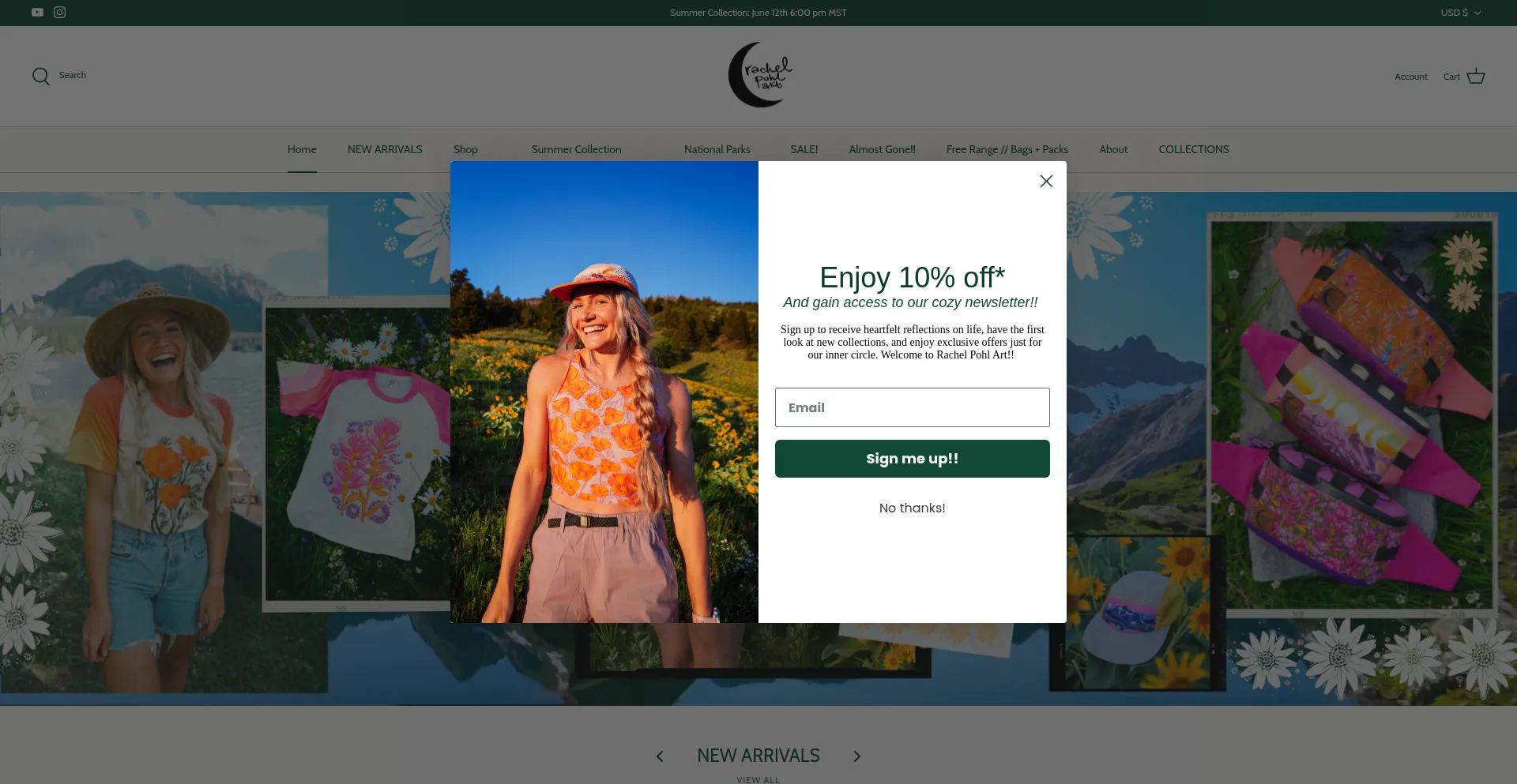Website screenshot of Rachelpohlart.com