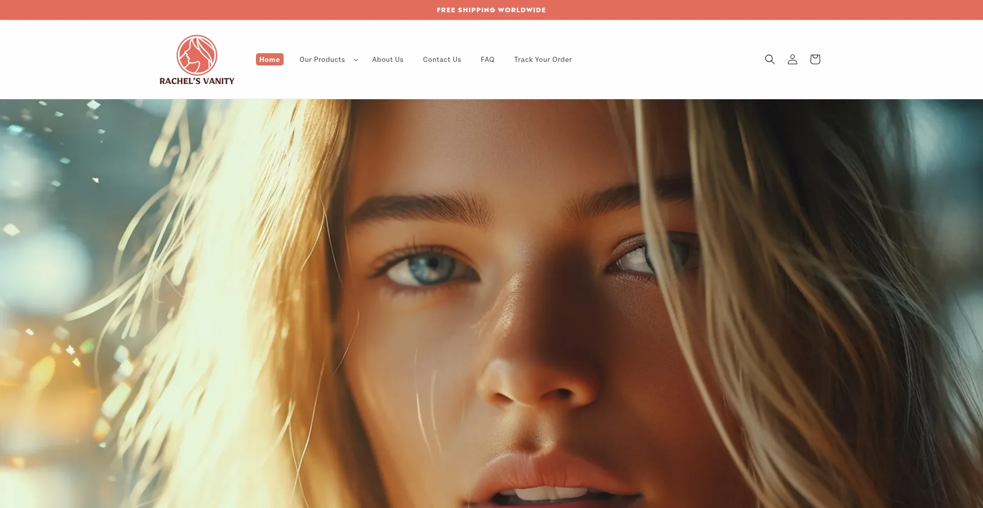 Website screenshot of Rachelsvanity.com