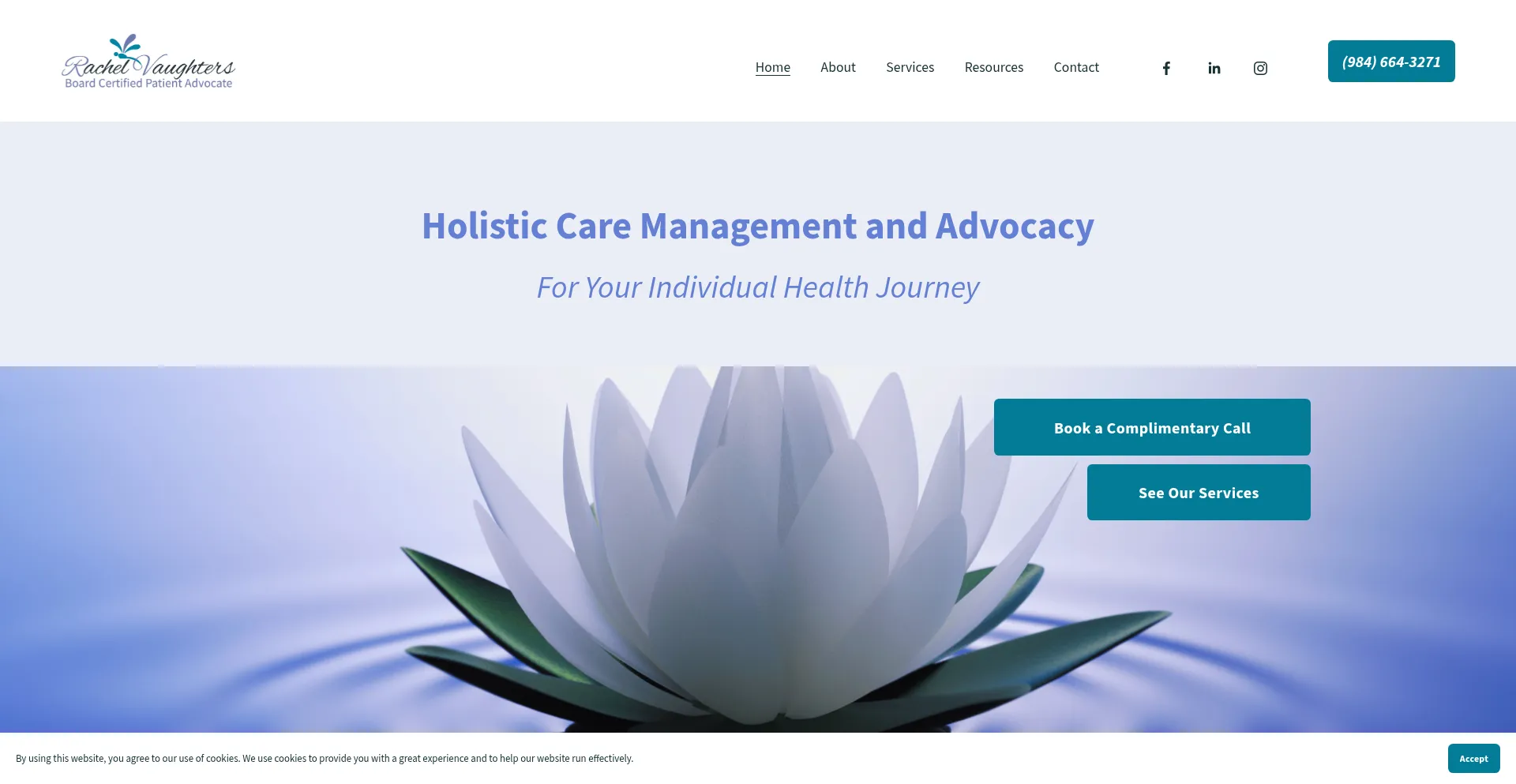 Website screenshot of Rachelvaughters.com