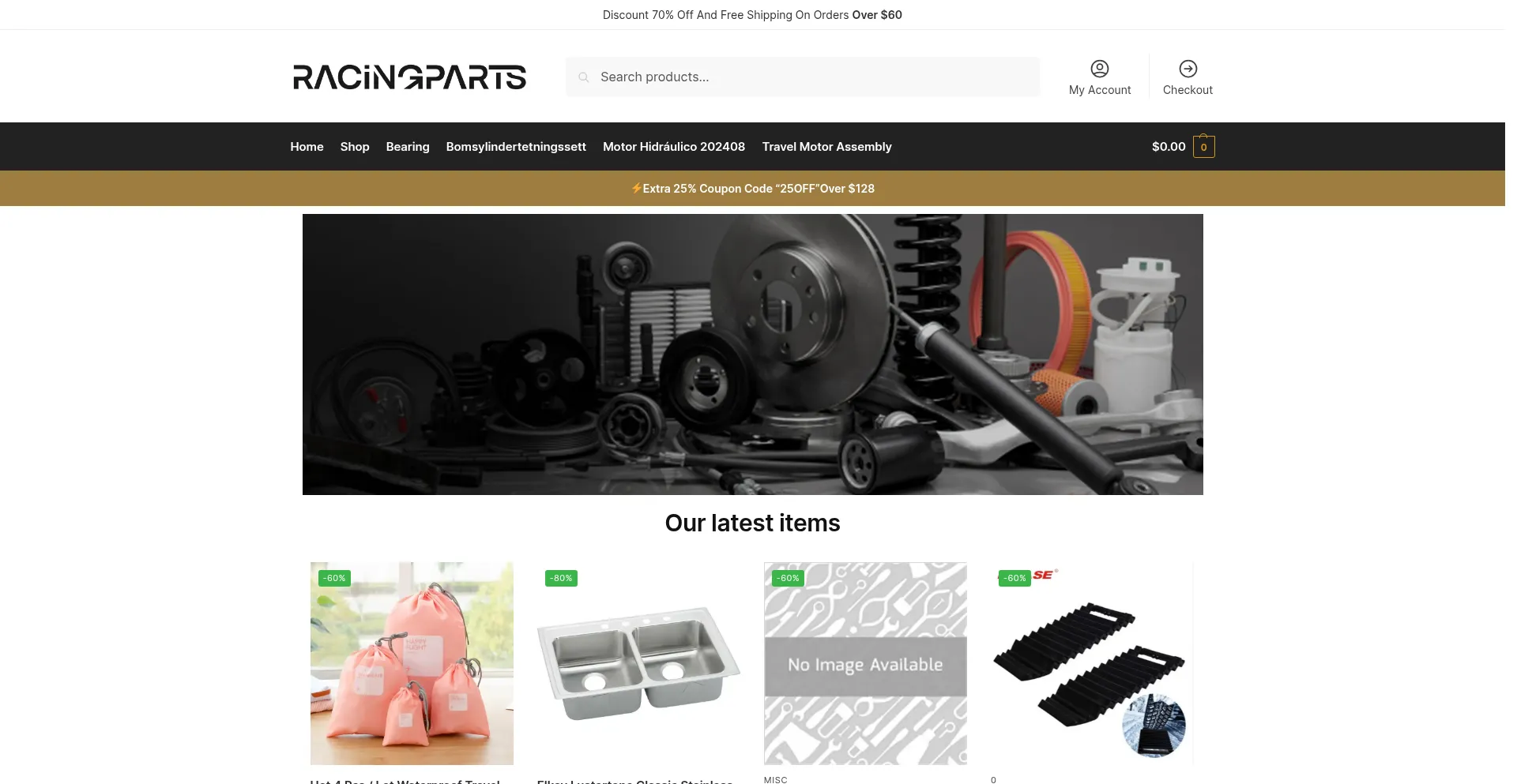 Website screenshot of Racingparts1996.com