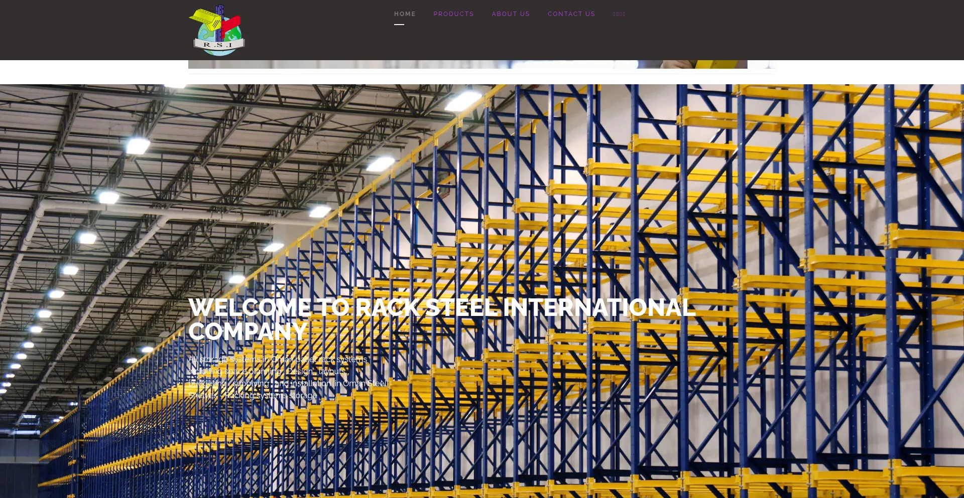 Website screenshot of Racksteelco.com