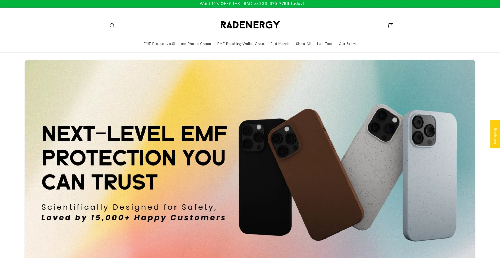 Website screenshot of Radenergy.io