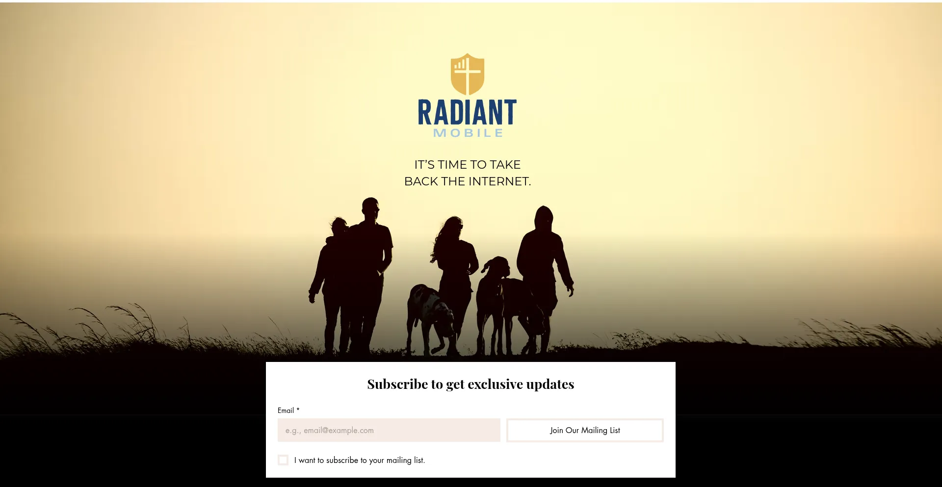 Website screenshot of Radiantmobile.com