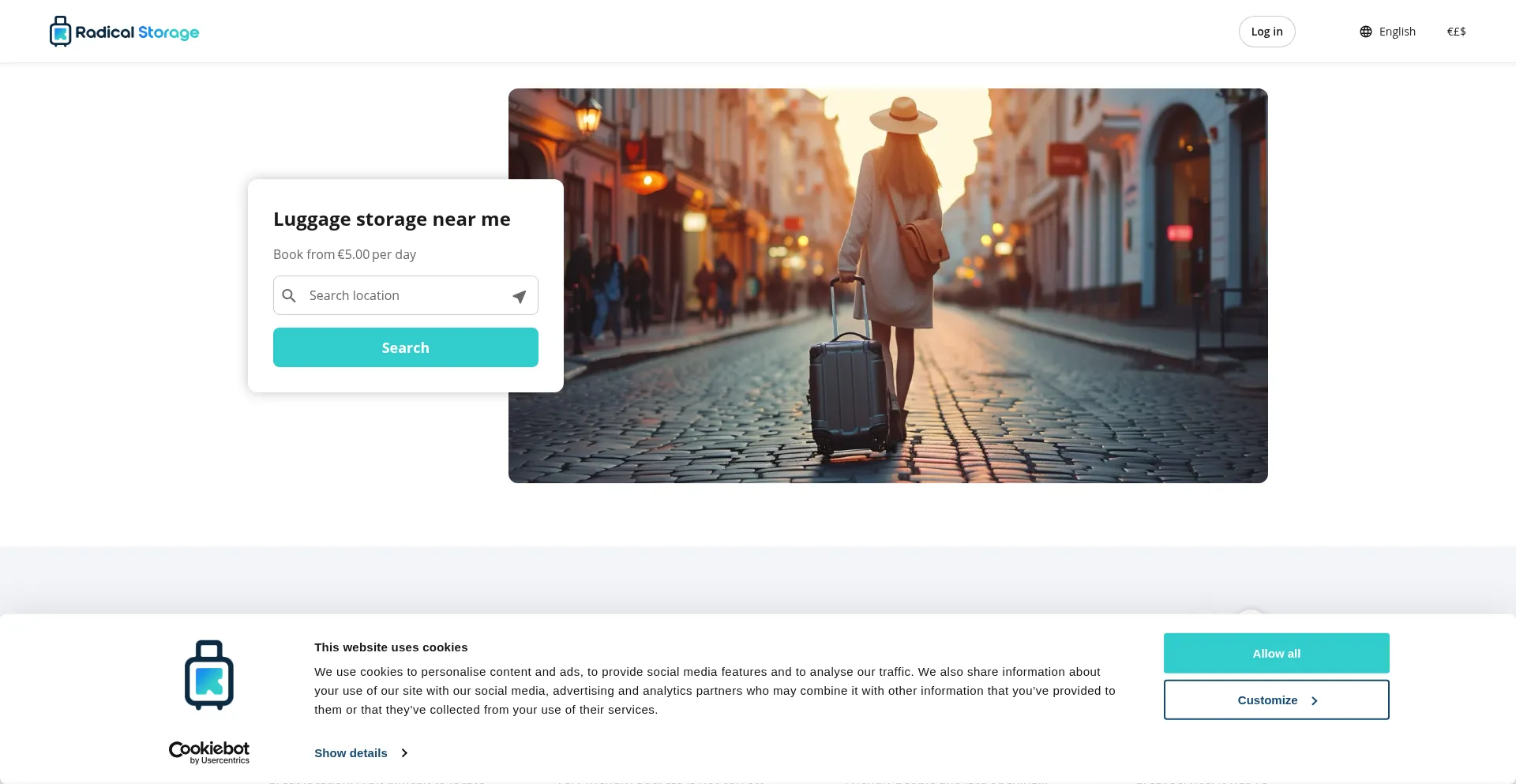 Website screenshot of Radicalstorage.com