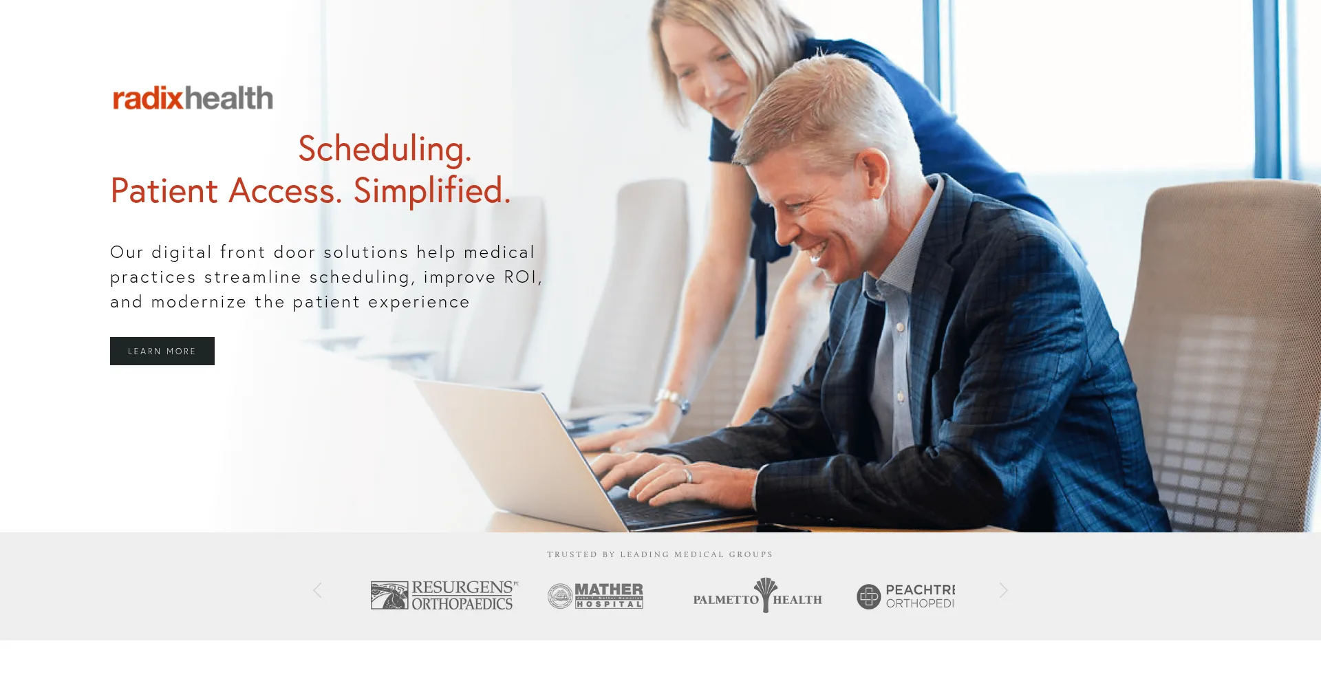 Website screenshot of Radixhealth.com