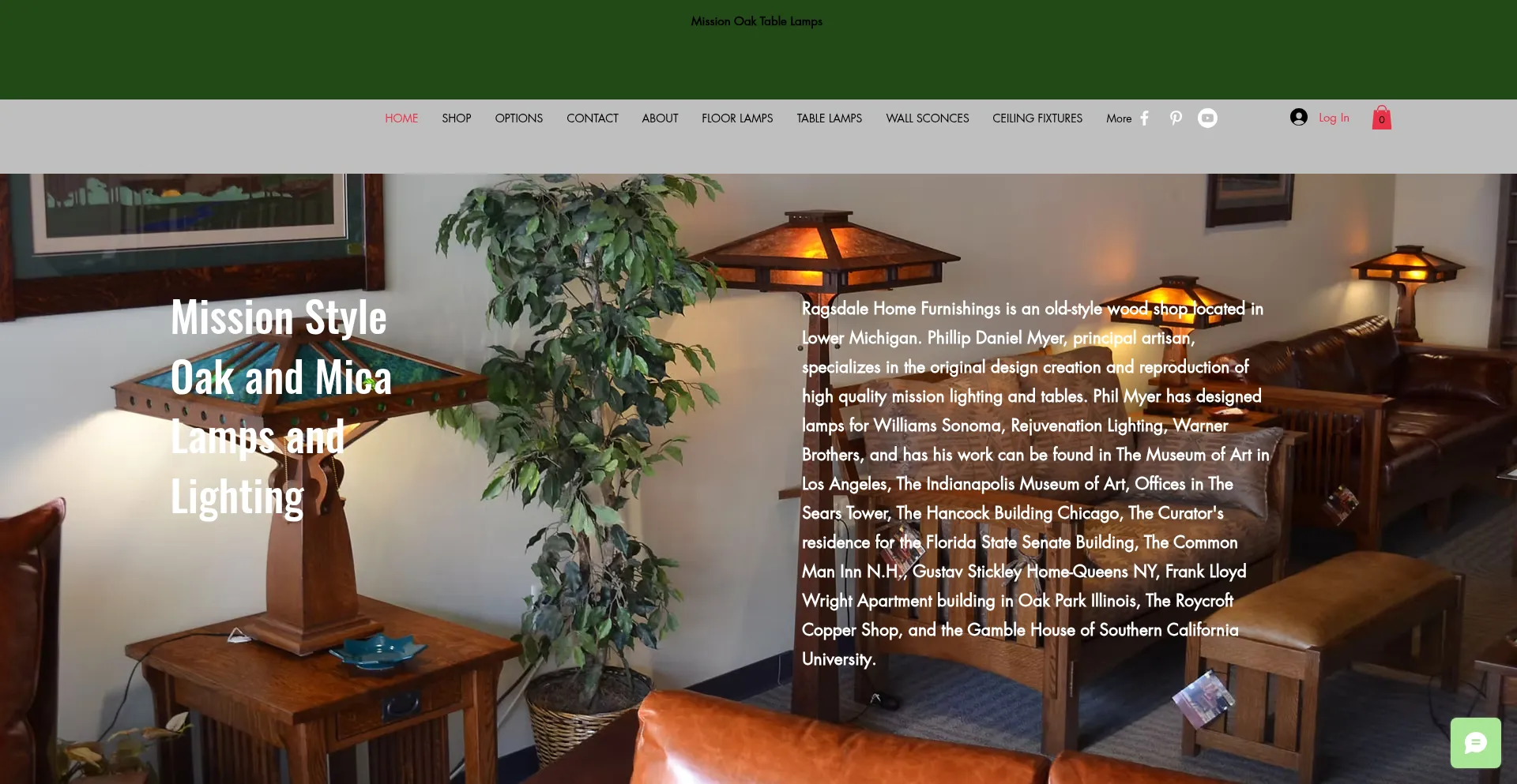 Website screenshot of Ragsdalehomefurnishings.com