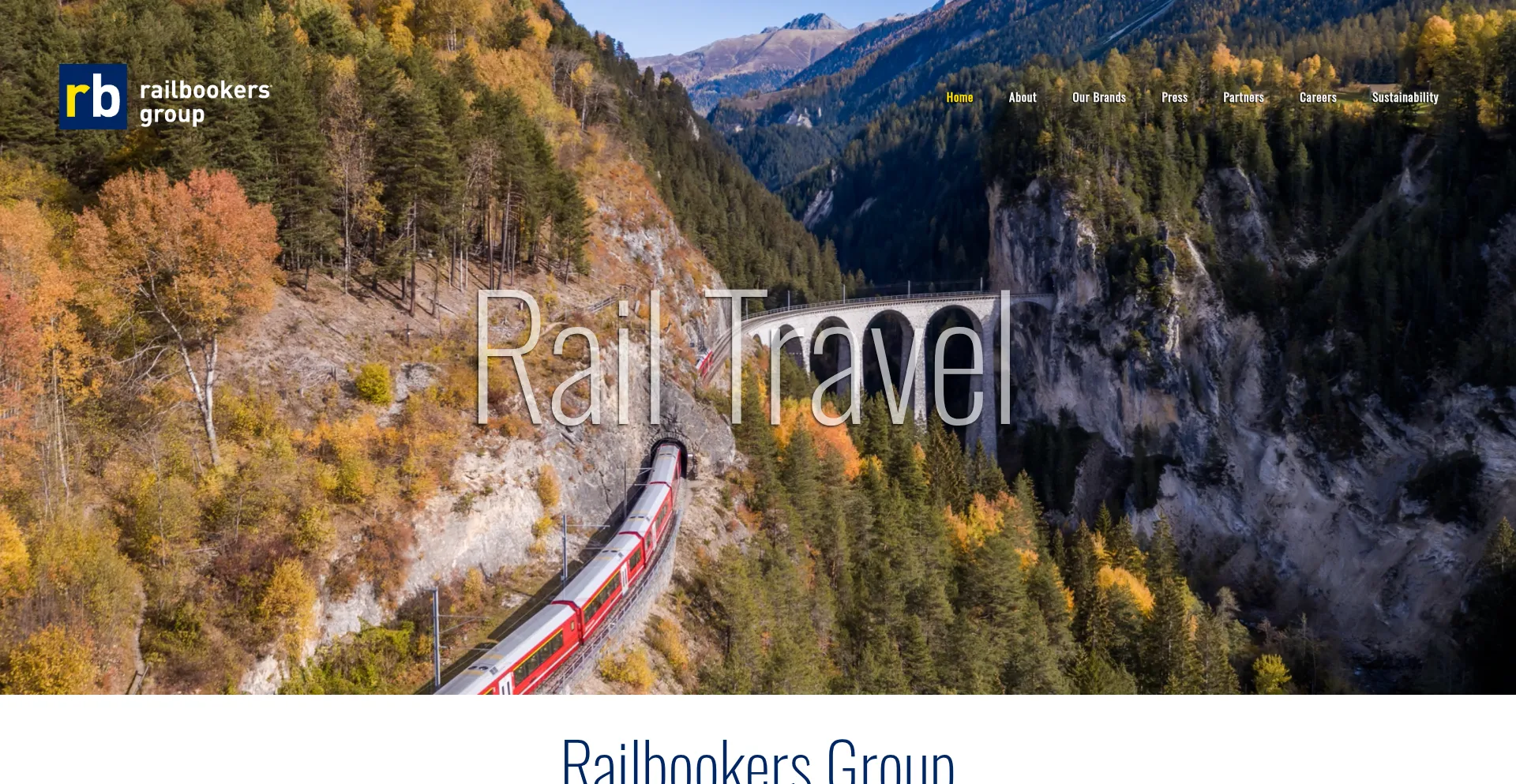 Website screenshot of Railbookersgroup.com