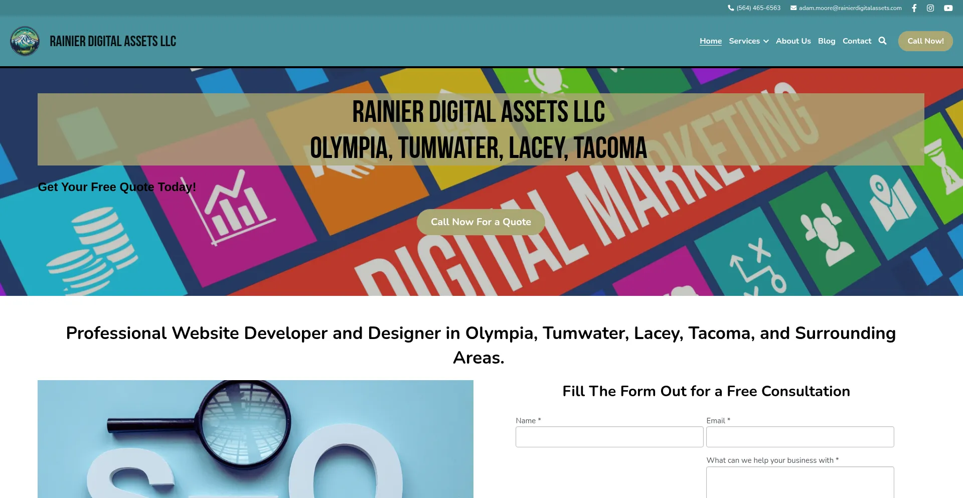 Website screenshot of Rainierdigitalassets.com