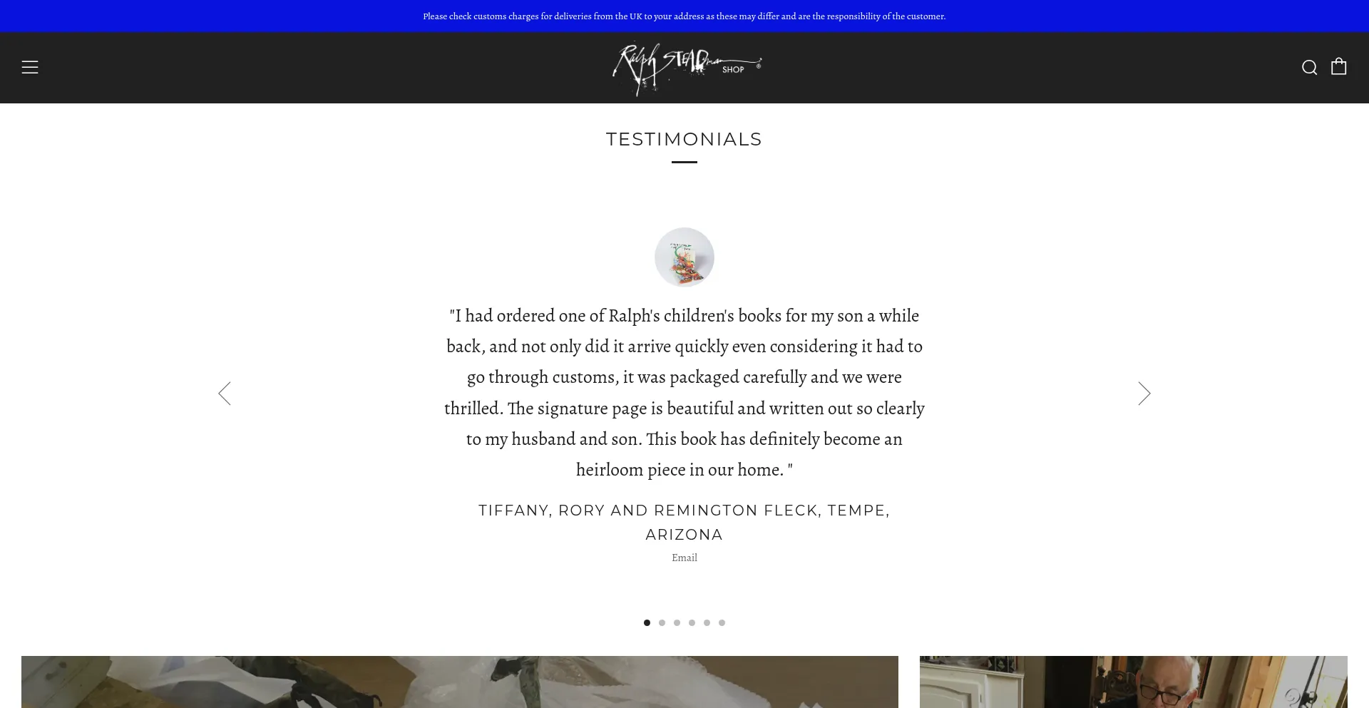 Website screenshot of Ralphsteadmanshop.com