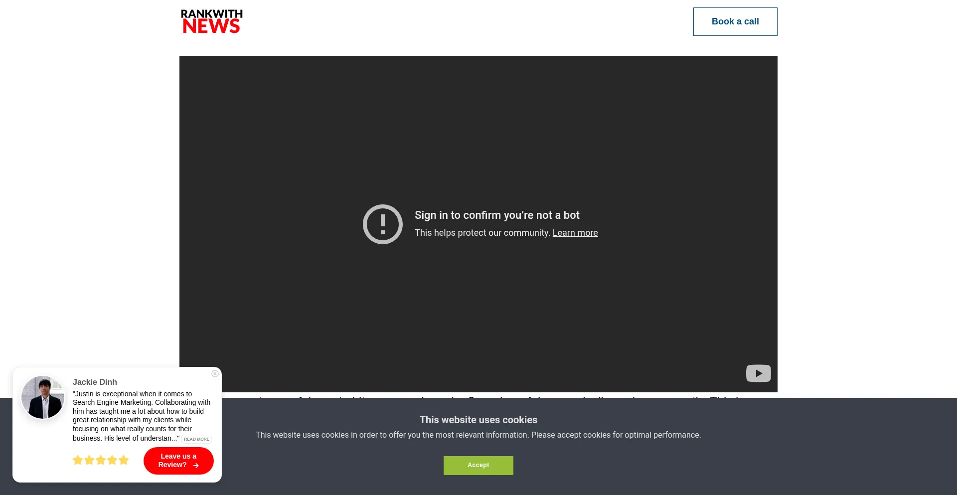 Website screenshot of Rankwithtrendingnews.com