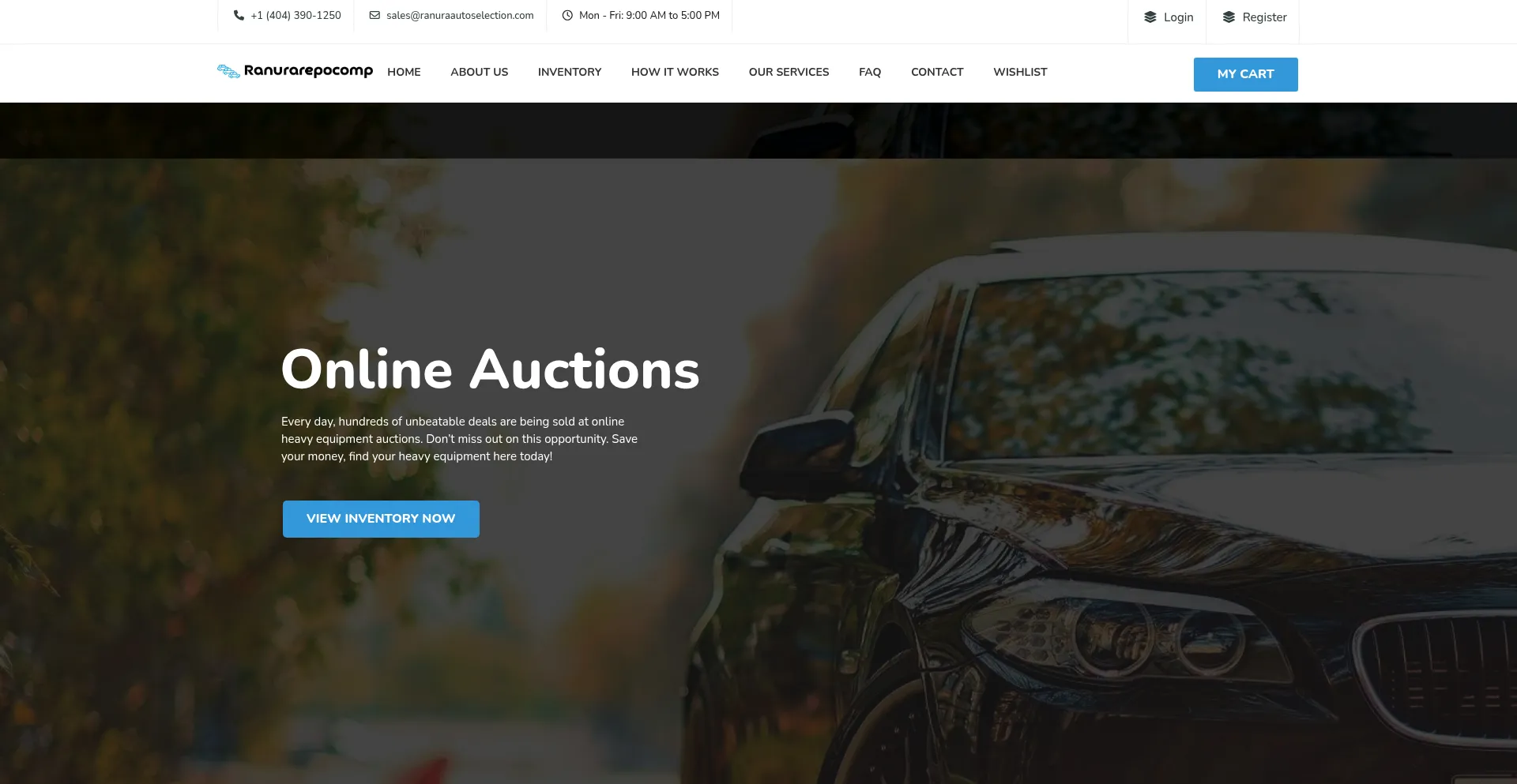 Website screenshot of Ranuraautoselection.com
