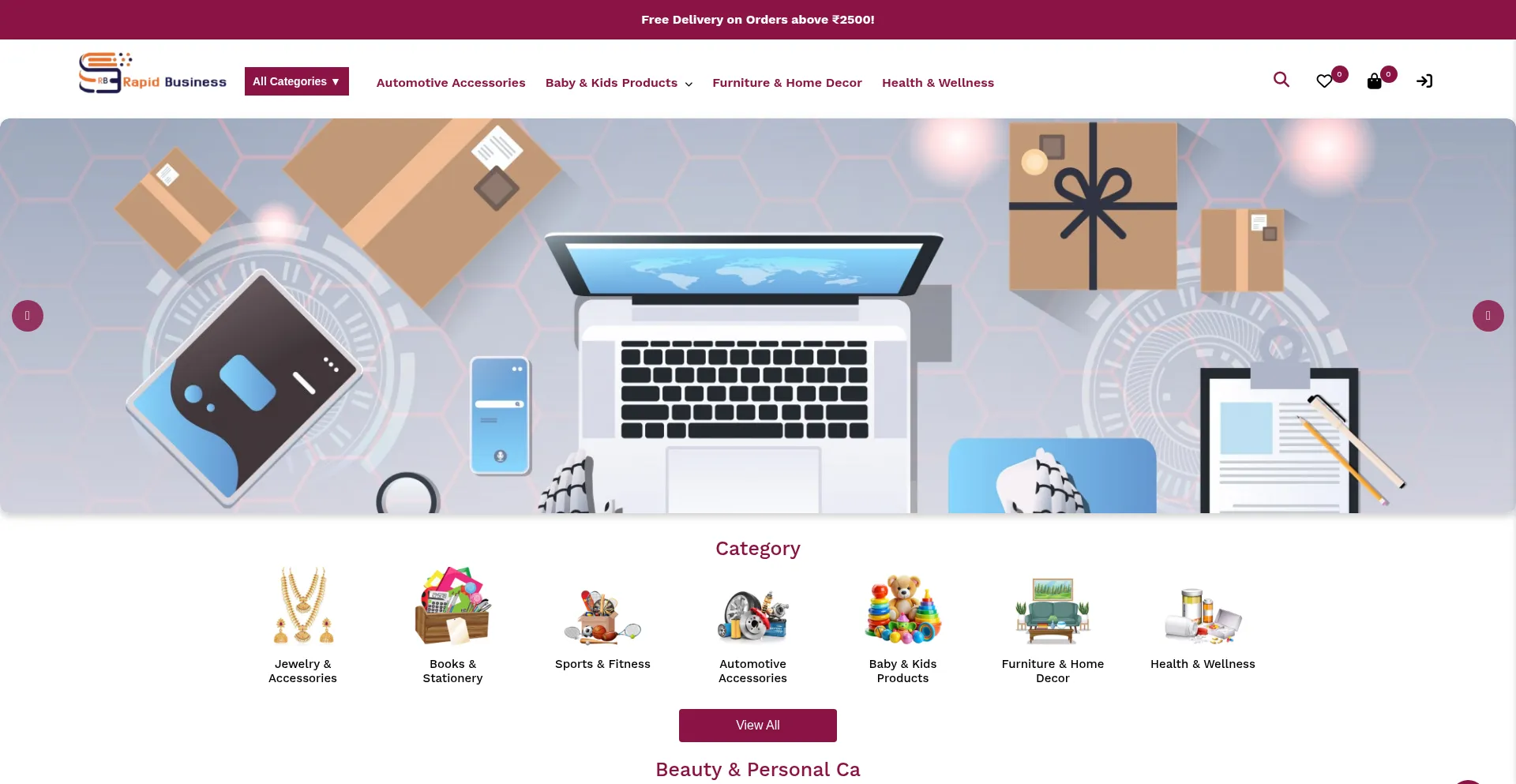 Website screenshot of Rapidbusines.com