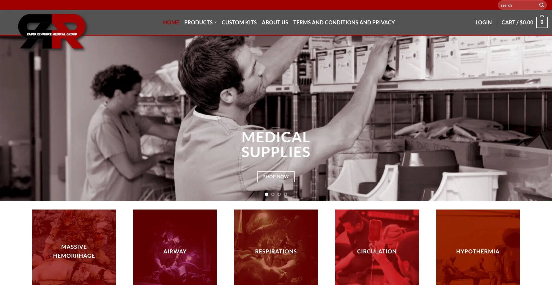 Website screenshot of Rapidresourcemedical.com