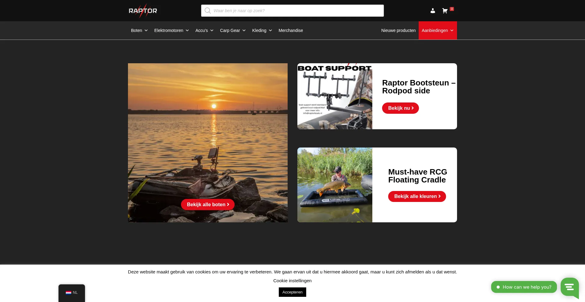 Website screenshot of Raptorboats.nl