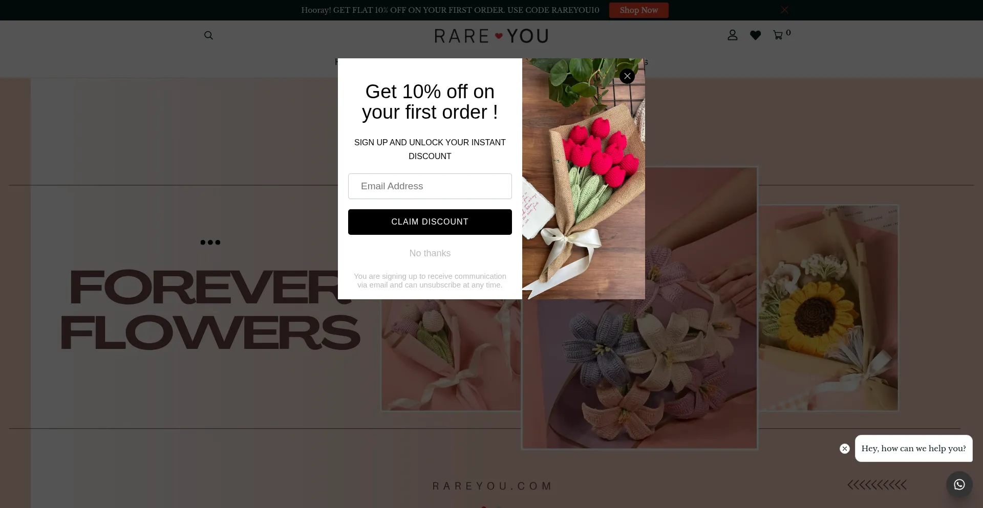 Website screenshot of Rareyou.com