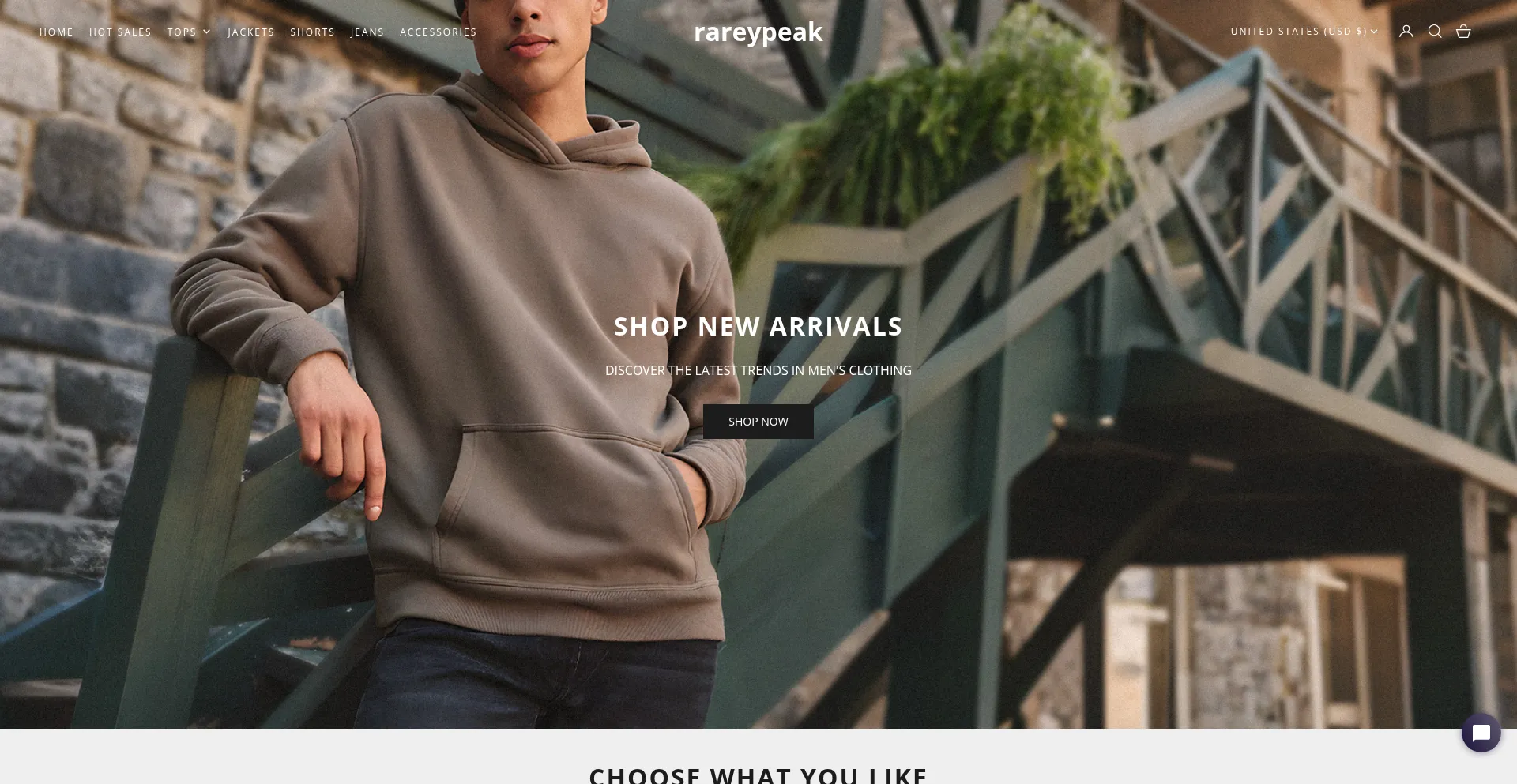 Website screenshot of Rareypeak.com