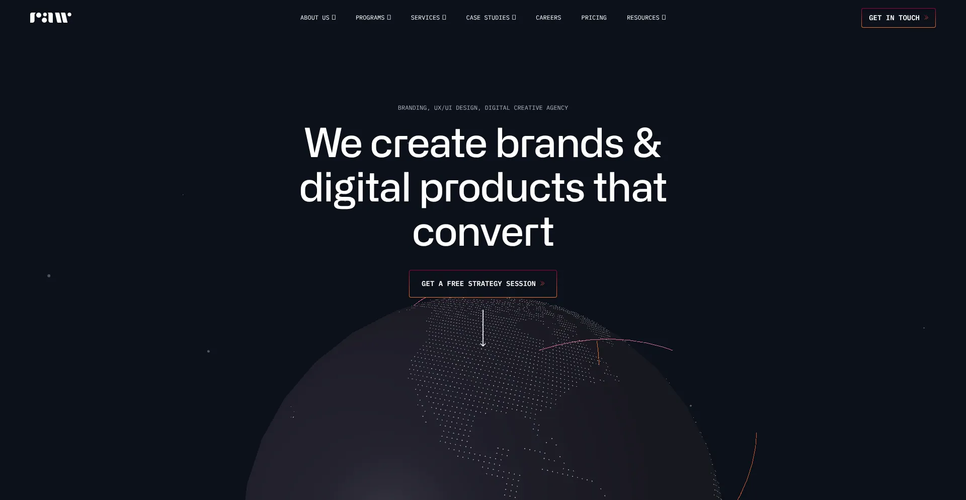 Website screenshot of Raw.studio