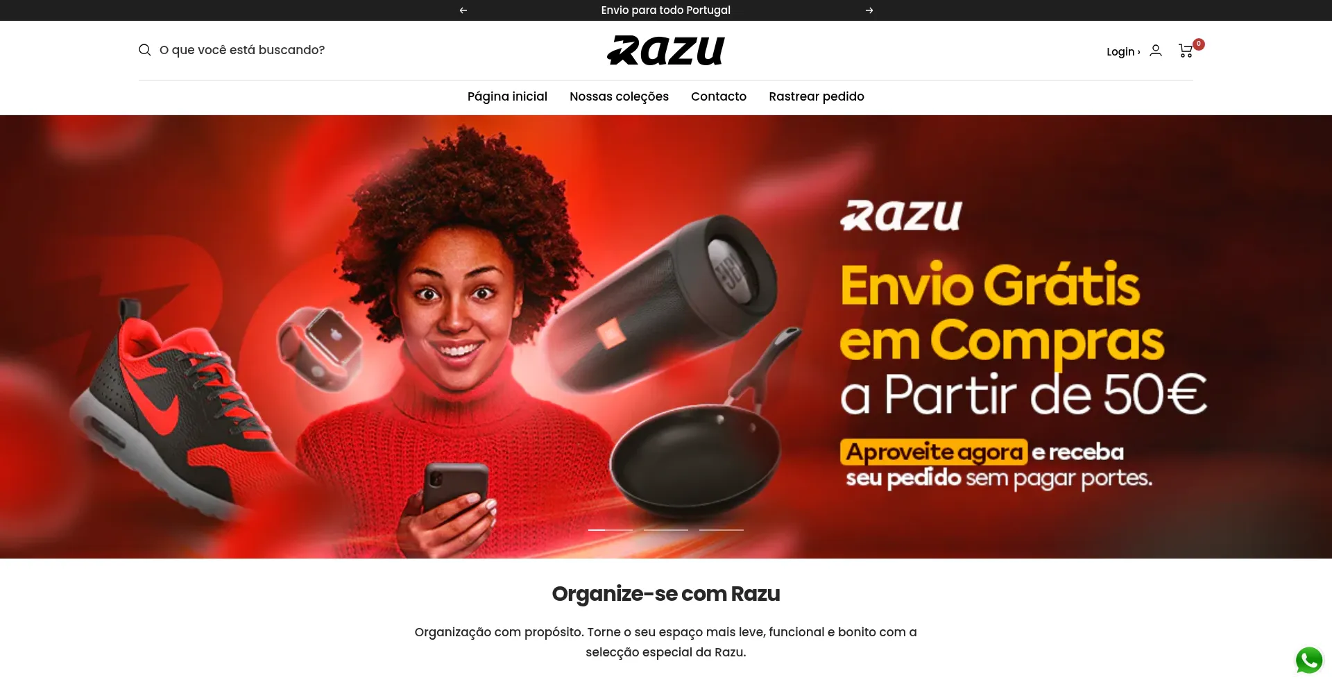 Website screenshot of Razu.pt