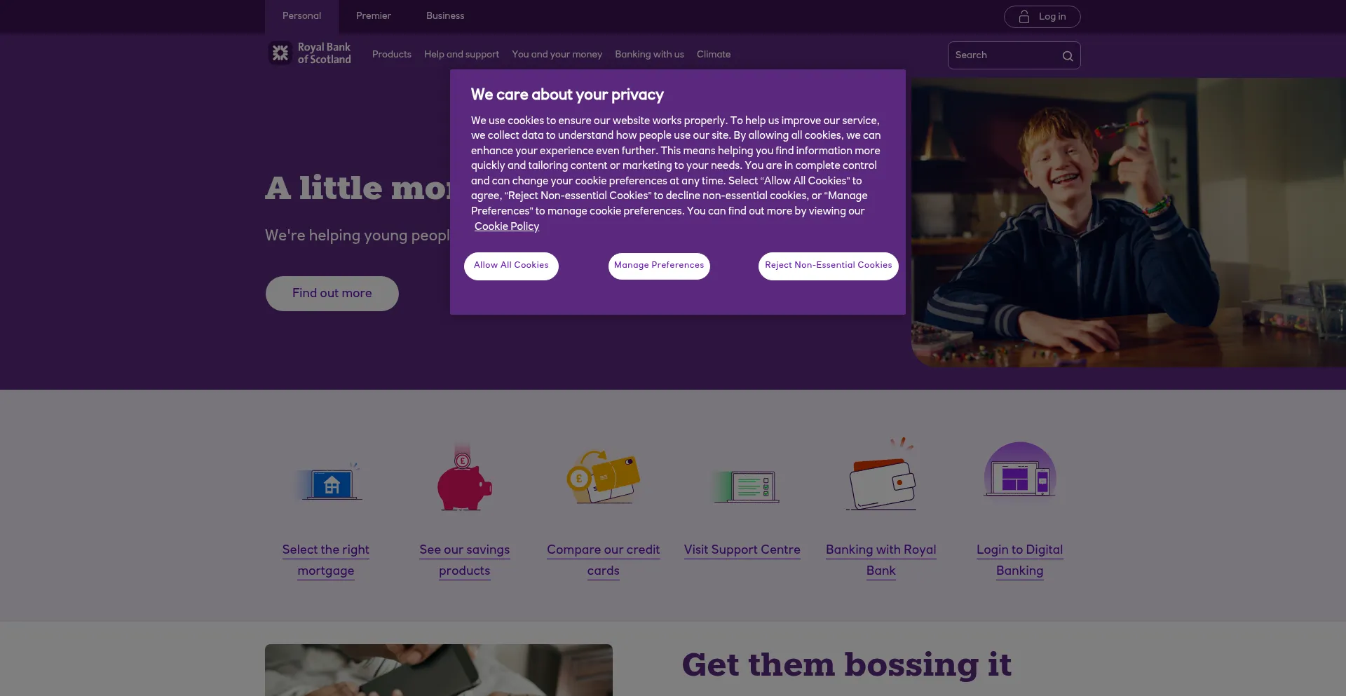 Website screenshot of Rbs.co.uk