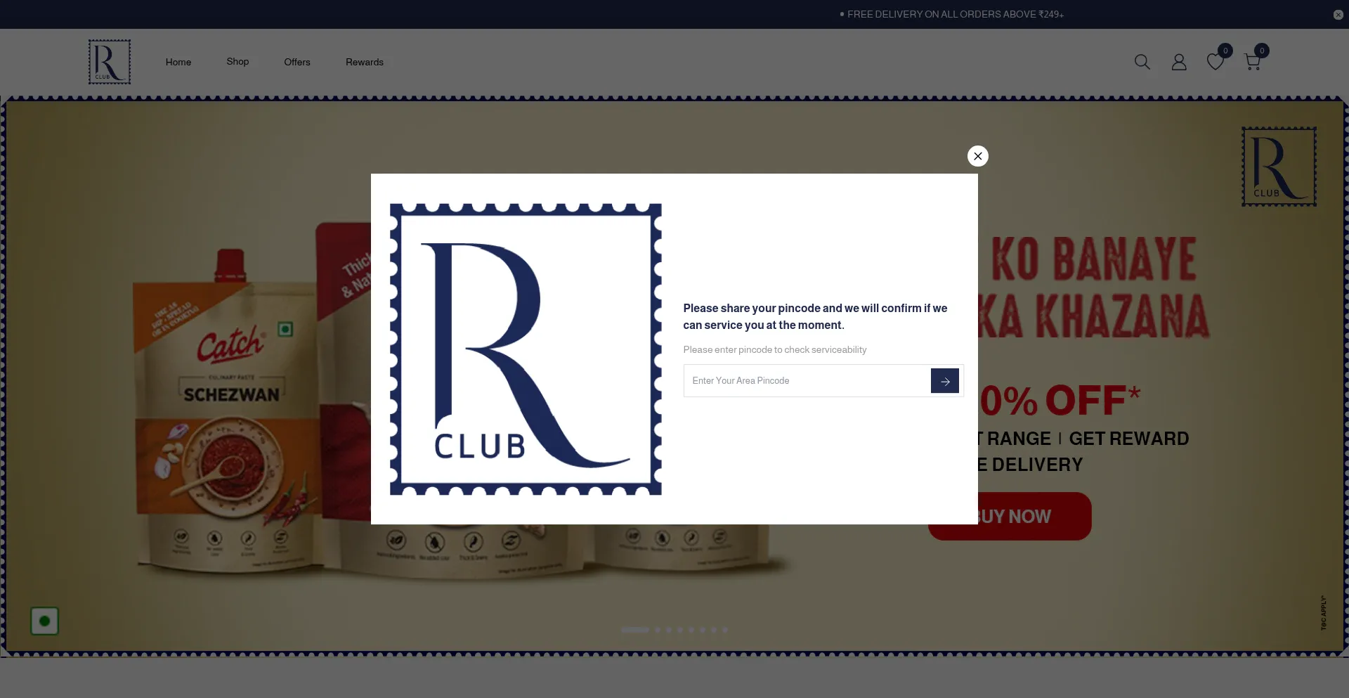 Website screenshot of Rclub.in