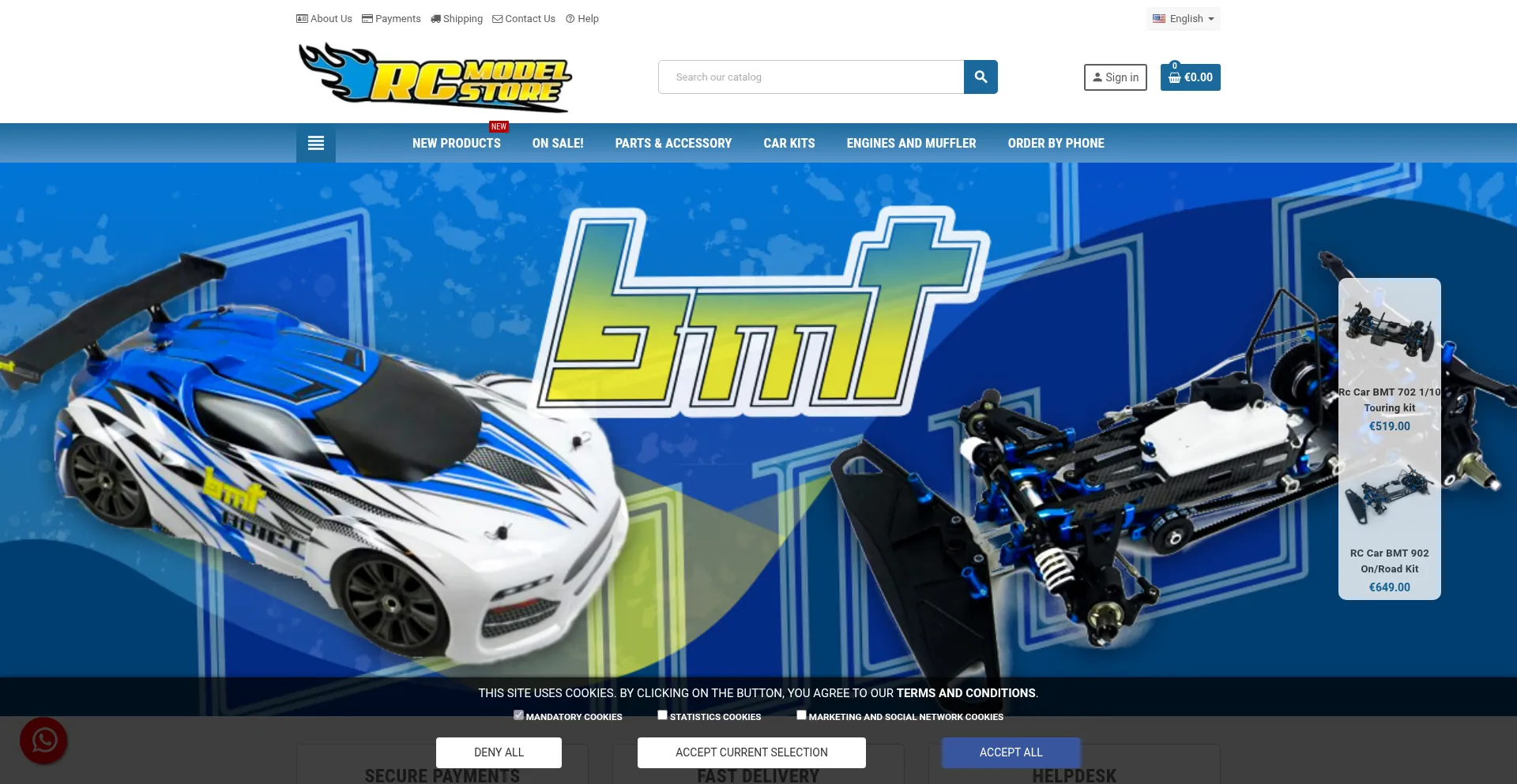 Website screenshot of Rcmodelstore.com