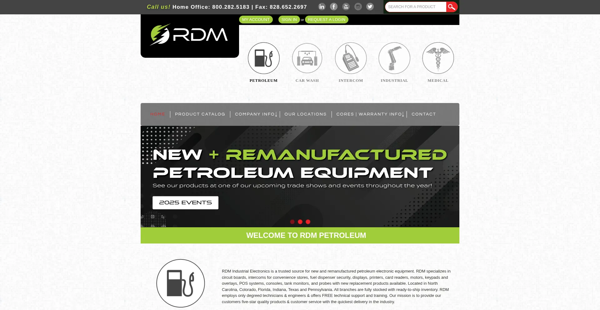 Website screenshot of Rdm.net