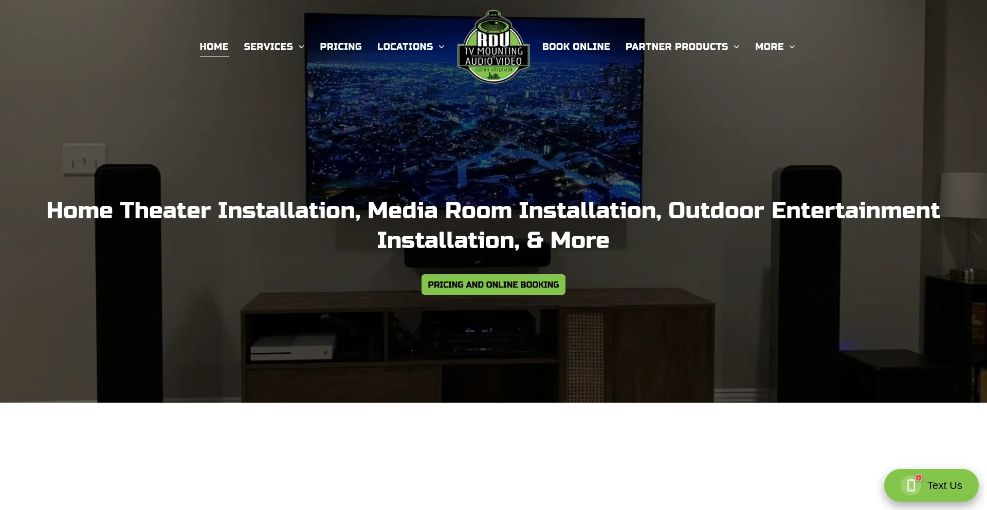 Website screenshot of Rdutvmounting.com