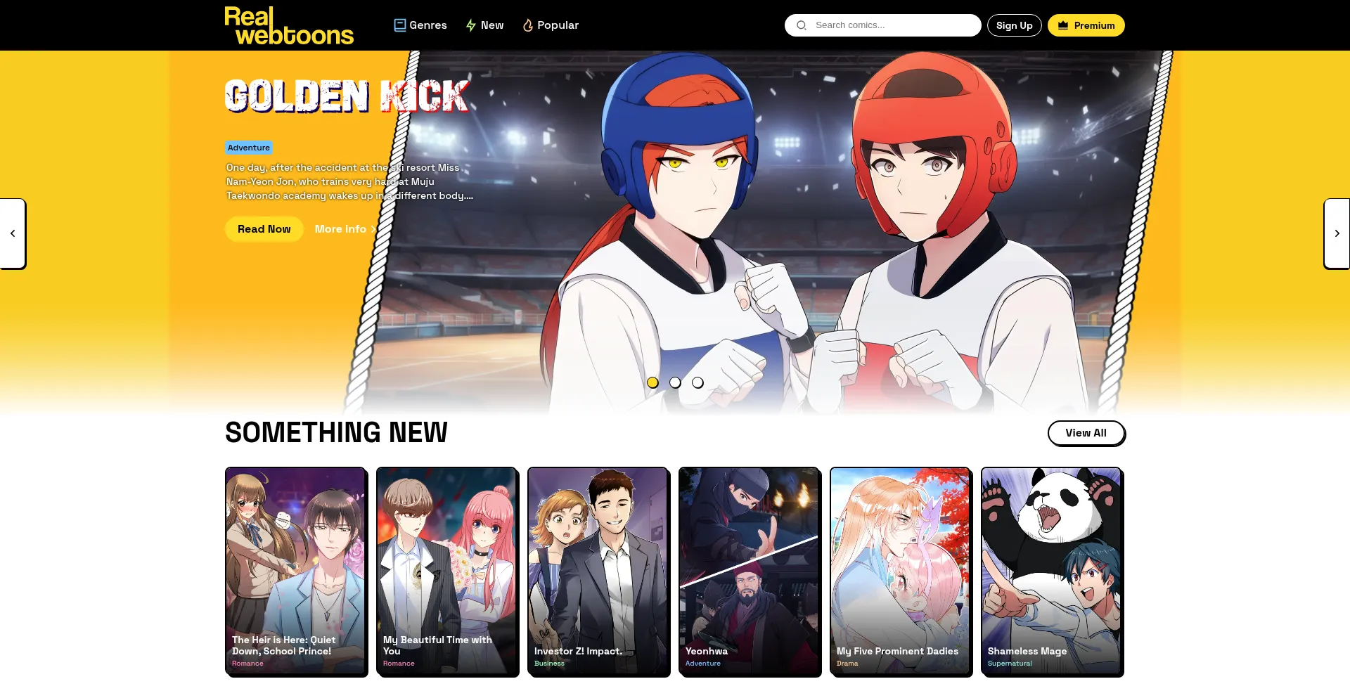Website screenshot of Real-webtoons.net