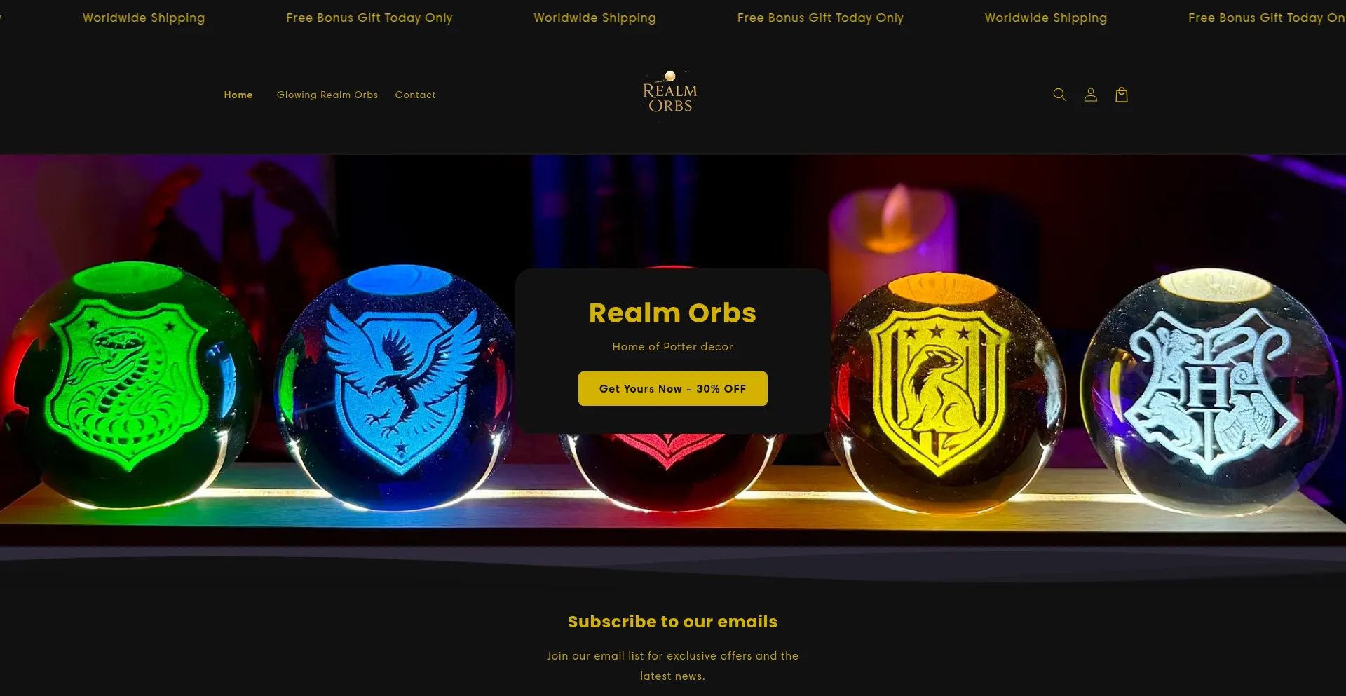 Website screenshot of Realmorbs.com