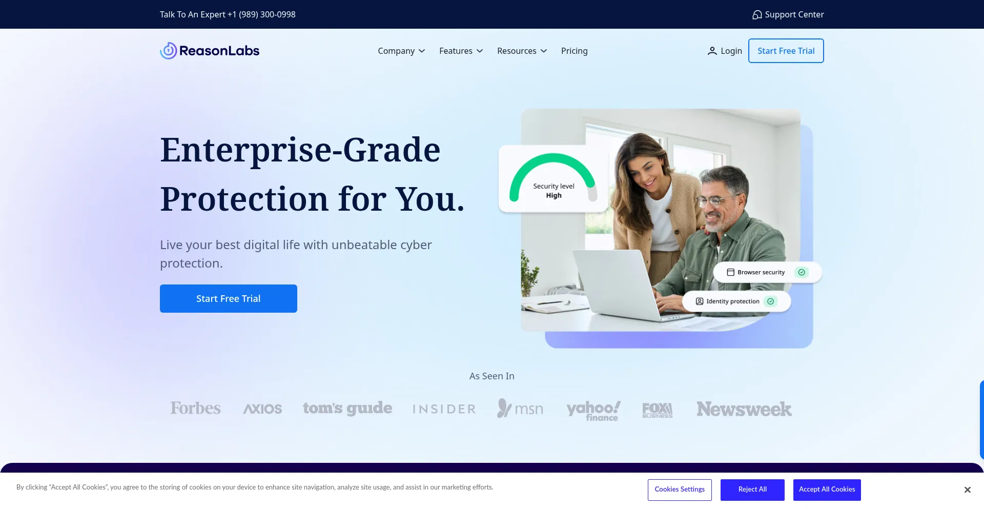 Website screenshot of Reasonsecurity.com