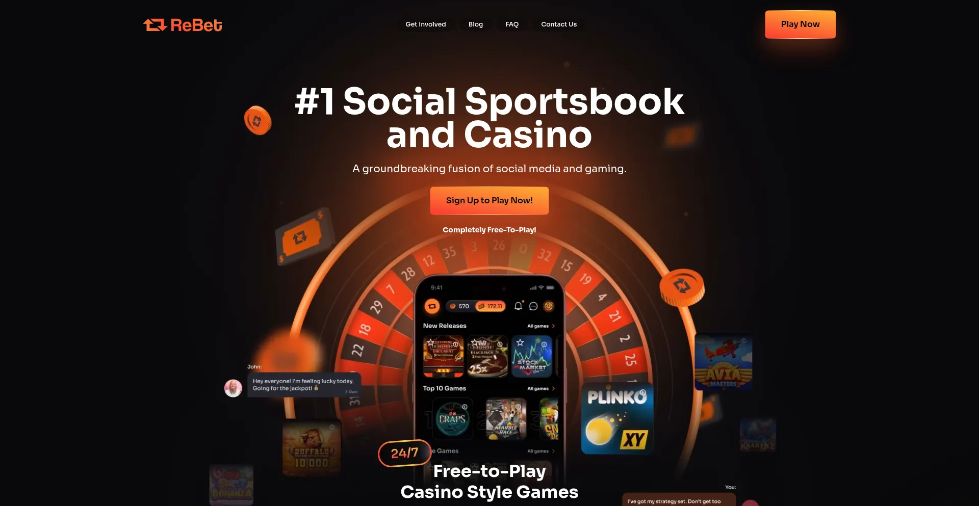 Website screenshot of Rebet.app