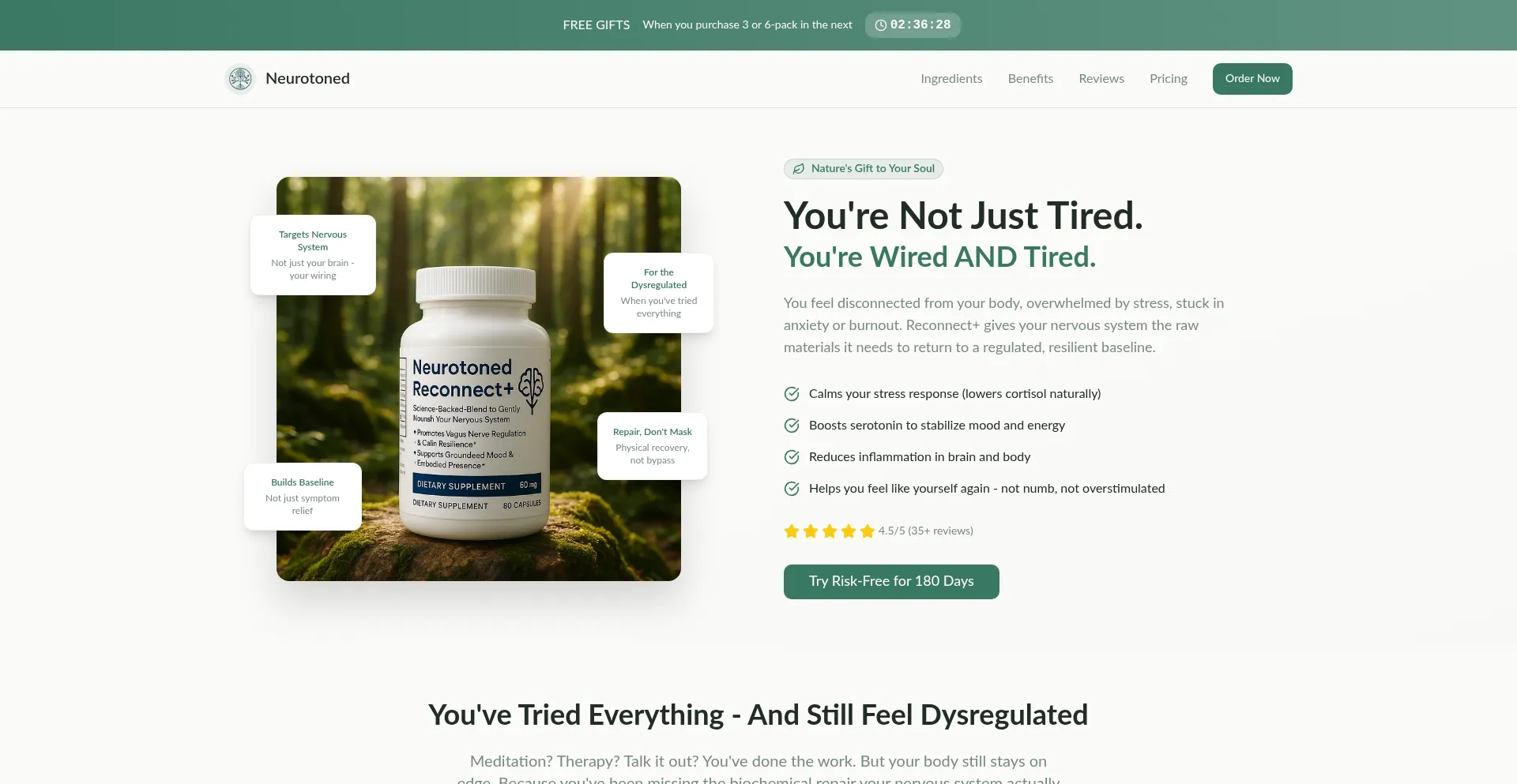 Website screenshot of Reconnect.neurotoned.org