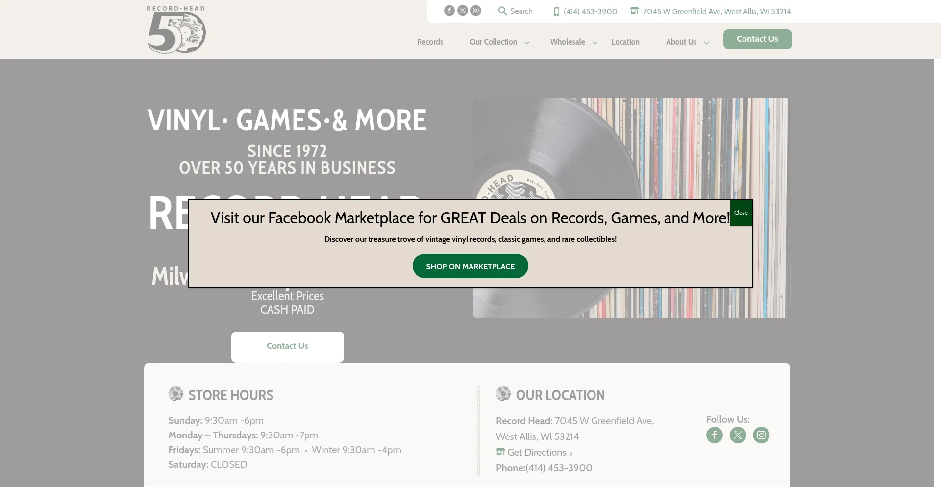 Website screenshot of Recordhead.biz