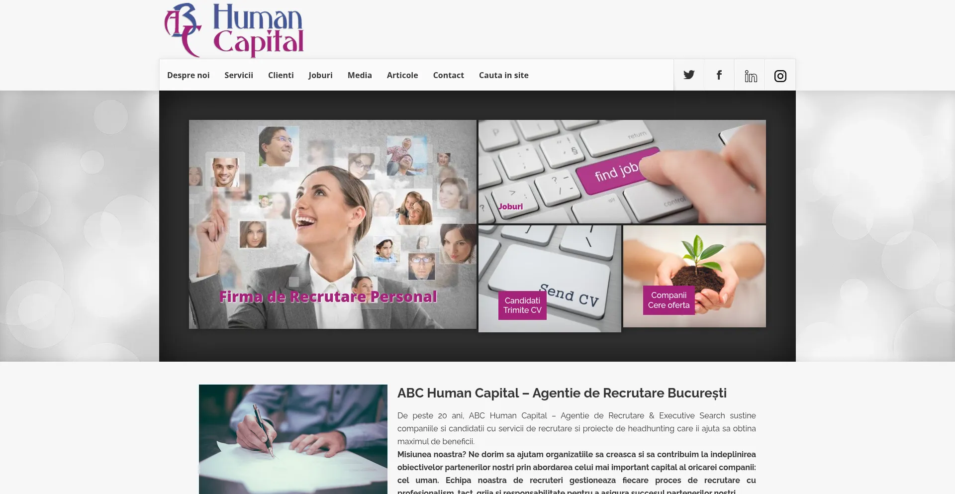 Website screenshot of Recrutaresiselectie.ro