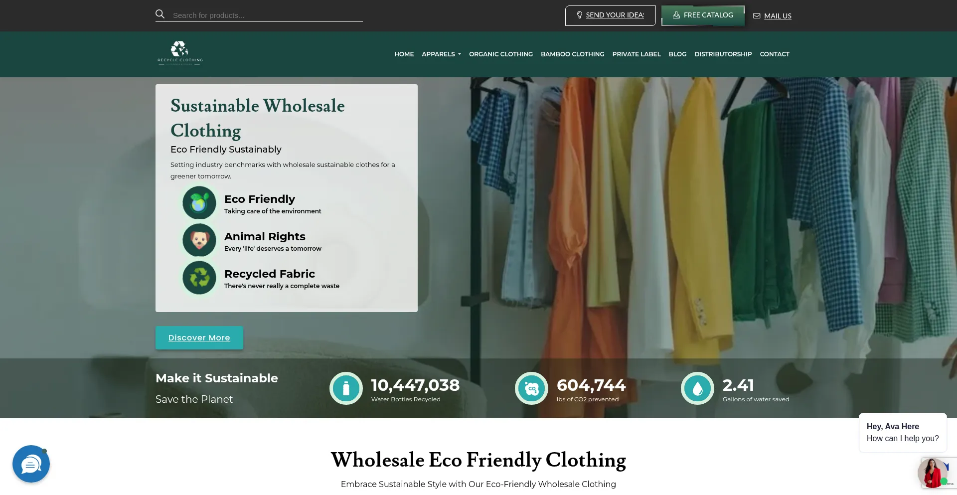 Website screenshot of Recycleclothing.com