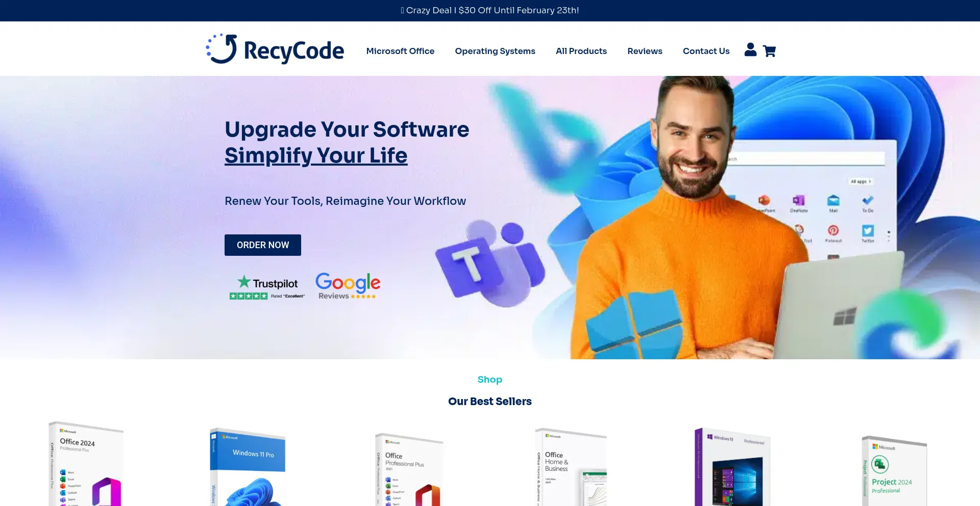 Website screenshot of Recycode.com