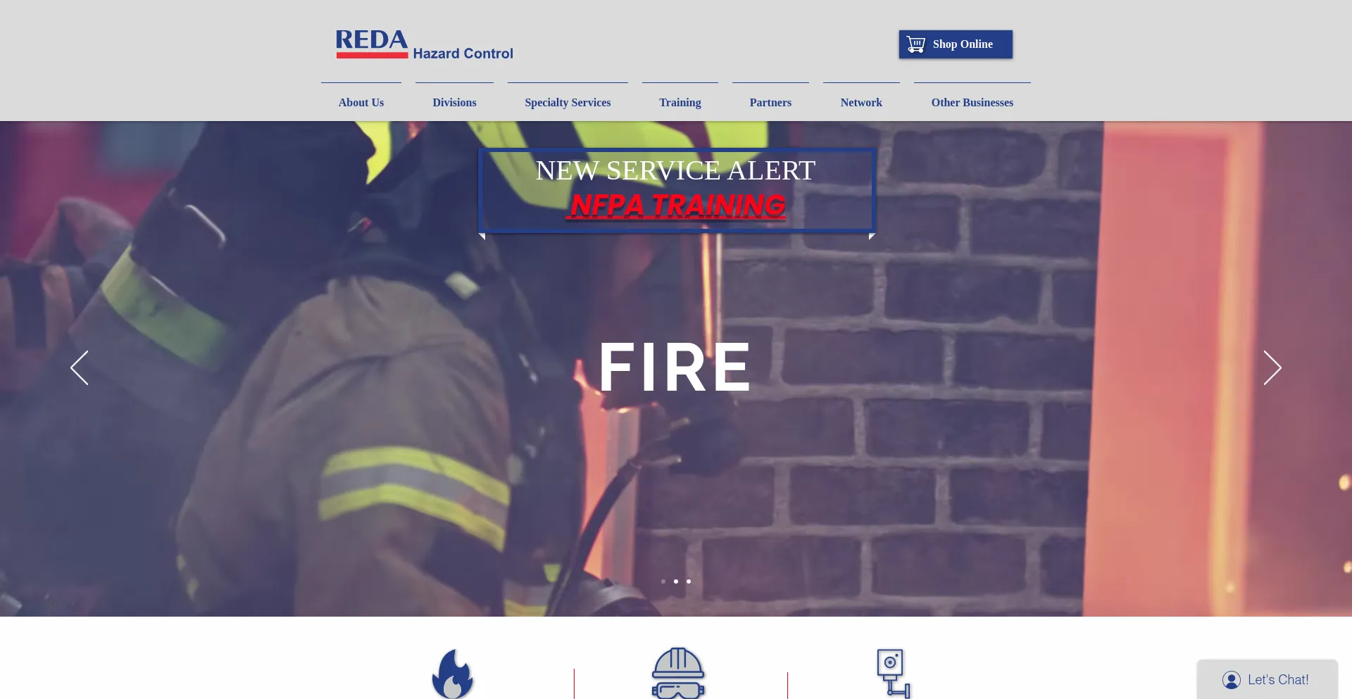 Website screenshot of Redahazardcontrol.com