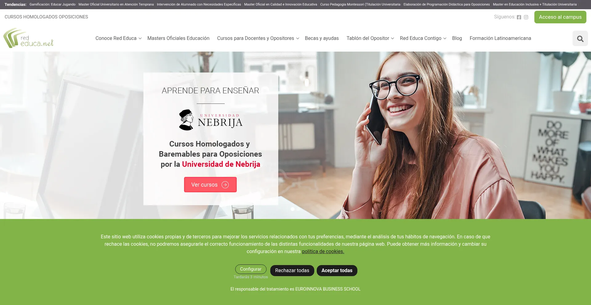 Website screenshot of Rededuca.net