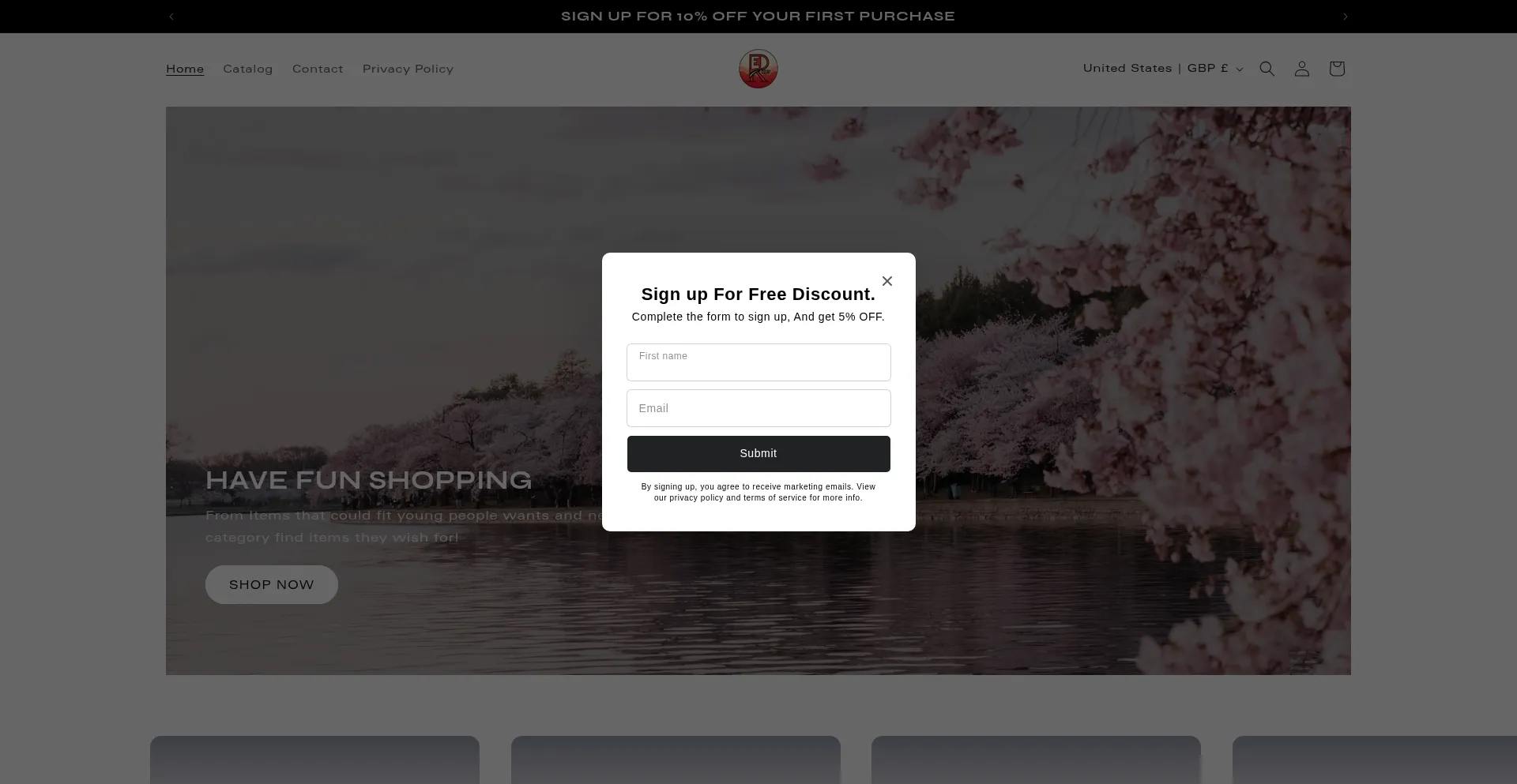 Website screenshot of Redriot.shop
