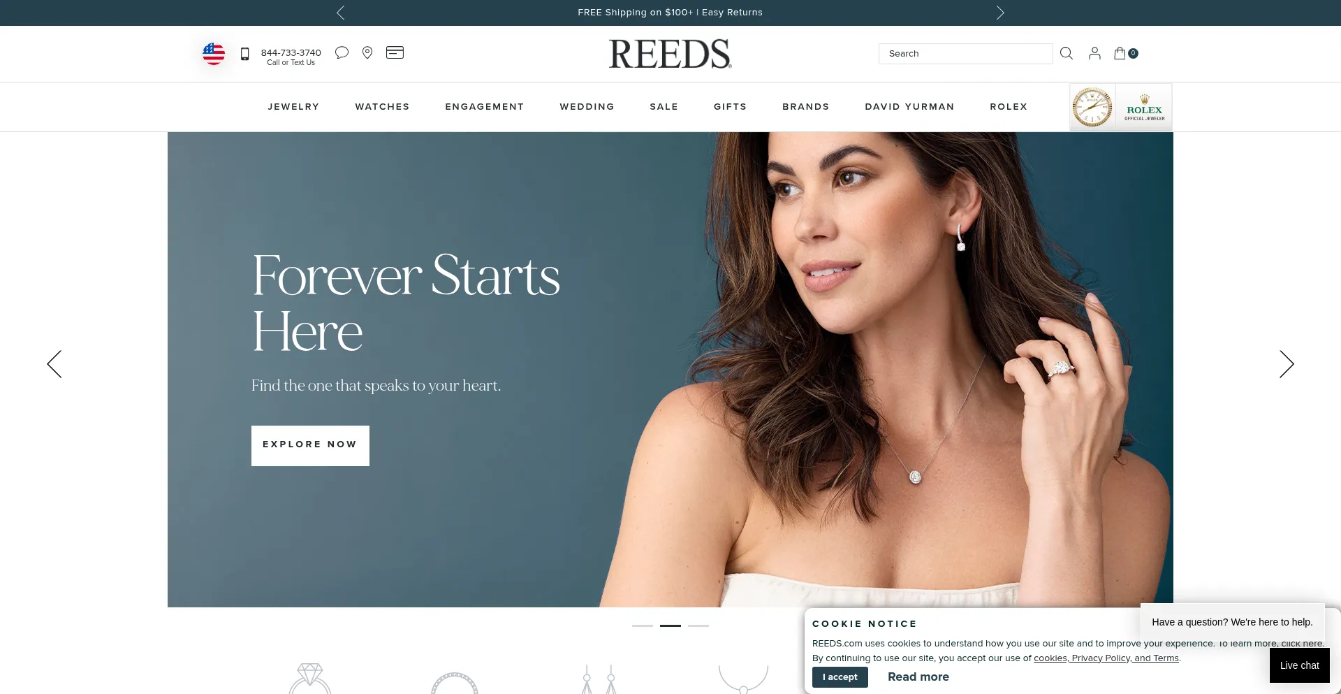 Website screenshot of Reeds.com