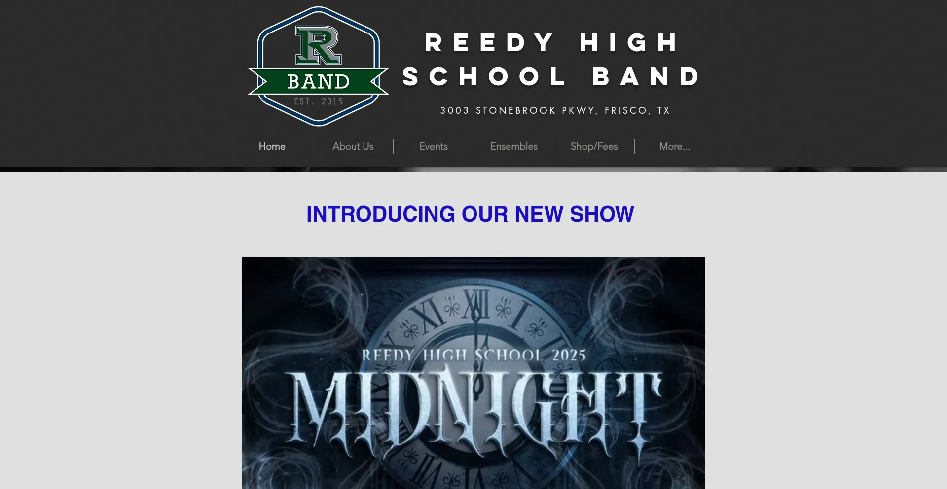 Website screenshot of Reedyband.com