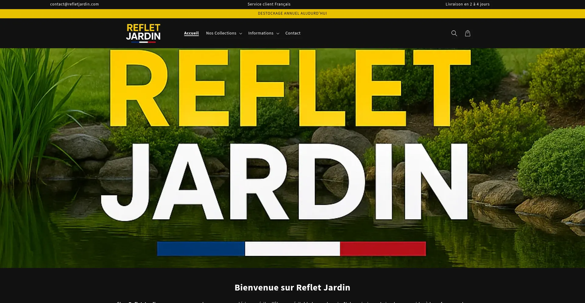 Website screenshot of Refletjardin.com