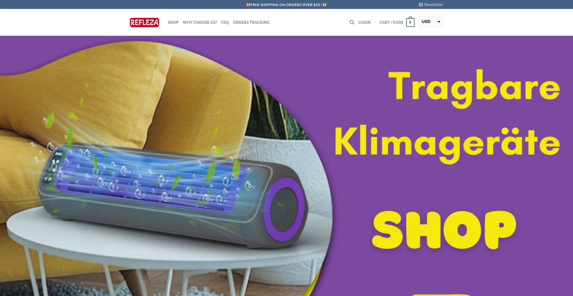 Website screenshot of Refleza.com