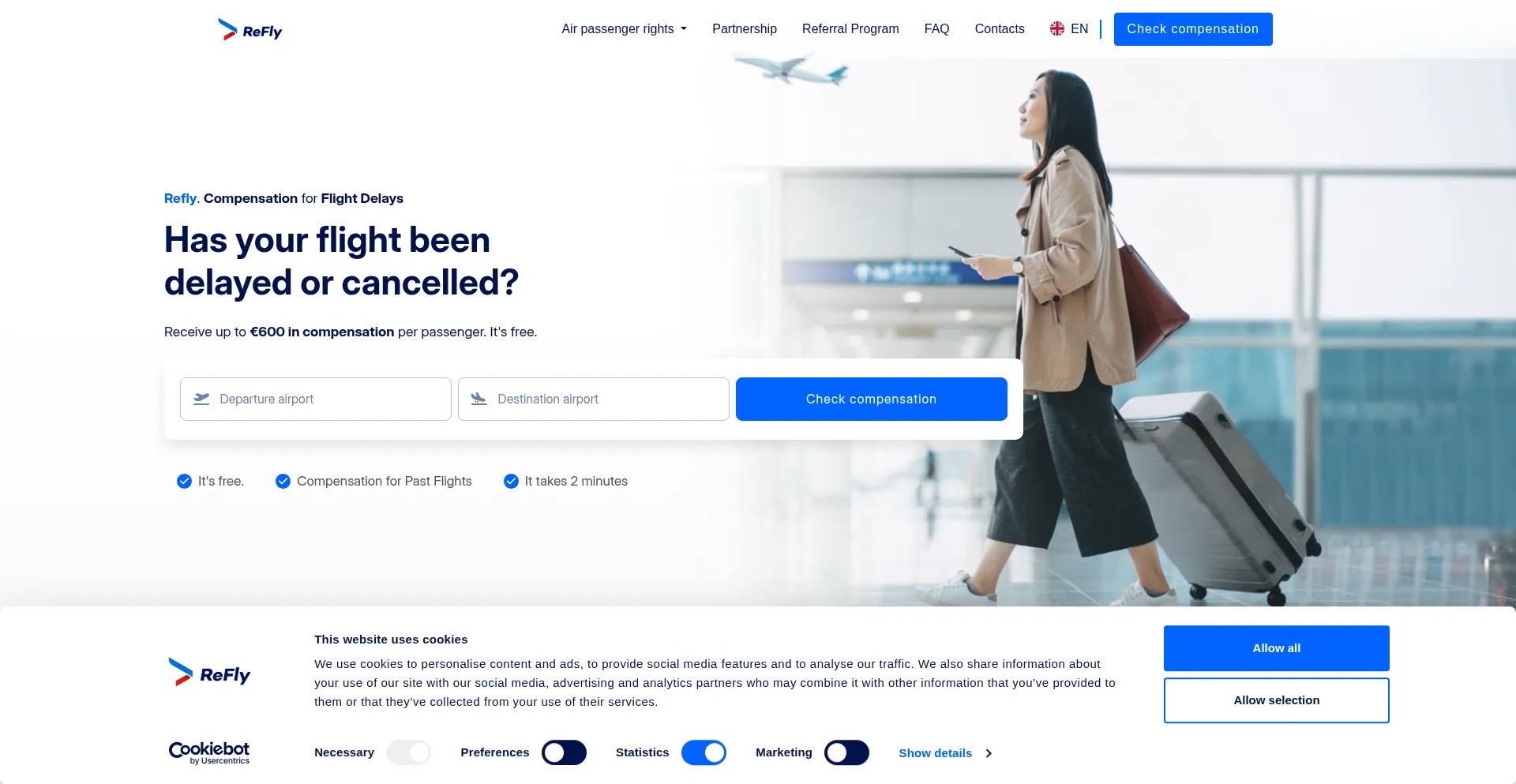 Website screenshot of Refly.org